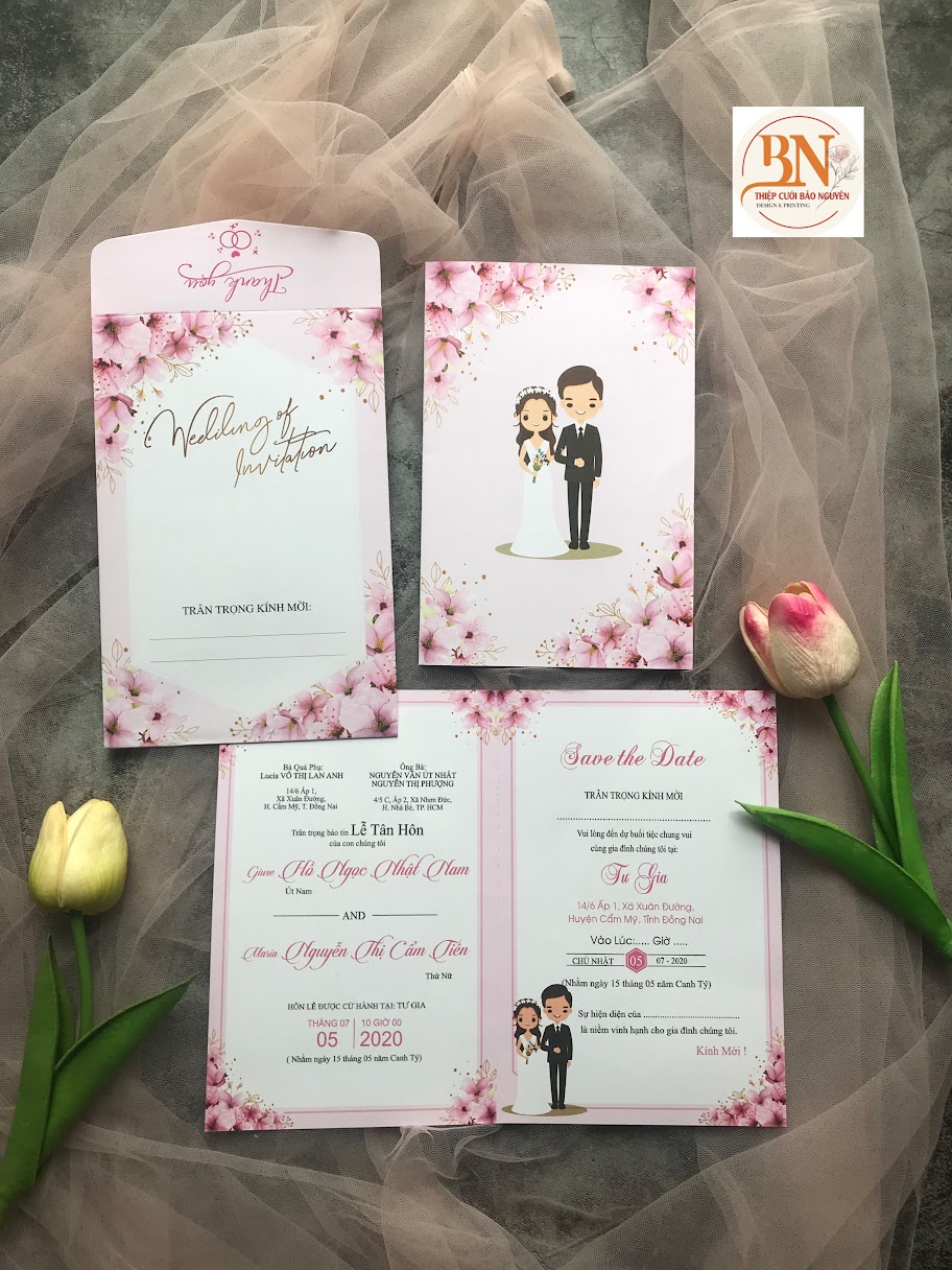 (GYL - N93) Thiệp cưới offset mẫu hiện đại