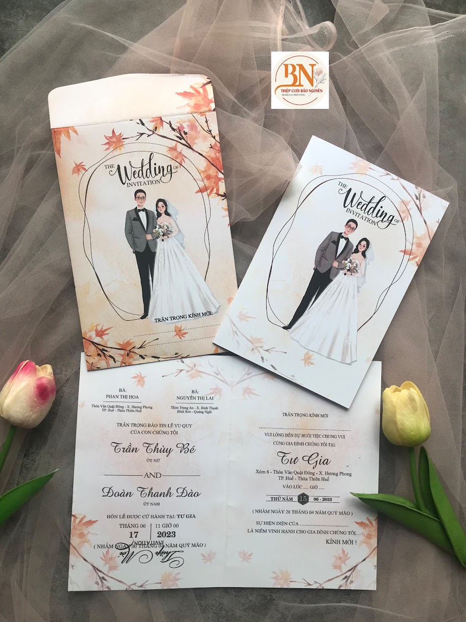 (GYL - N94) Thiệp cưới offset mẫu hiện đại