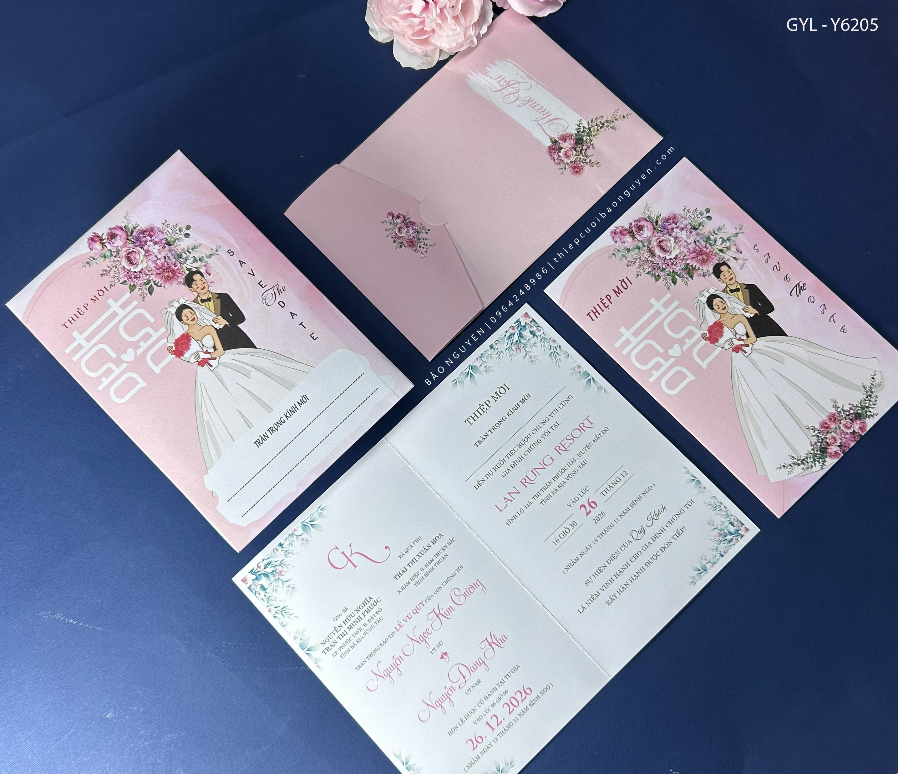 (GYL-Y6205) Thiệp cưới offset mẫu hiện đại giá rẻ