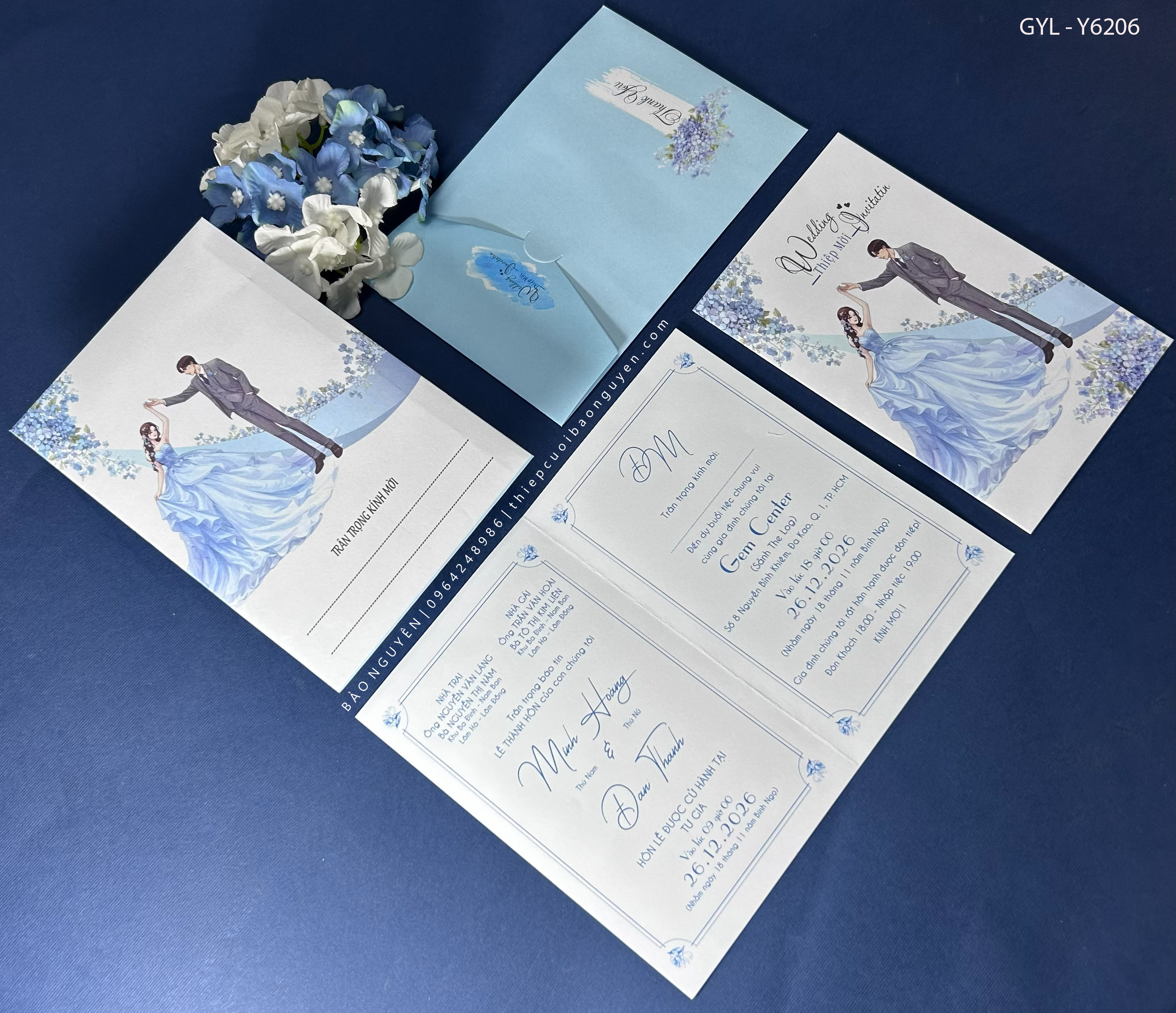 (GYL-Y6206) Thiệp cưới offset mẫu hiện đại giá rẻ