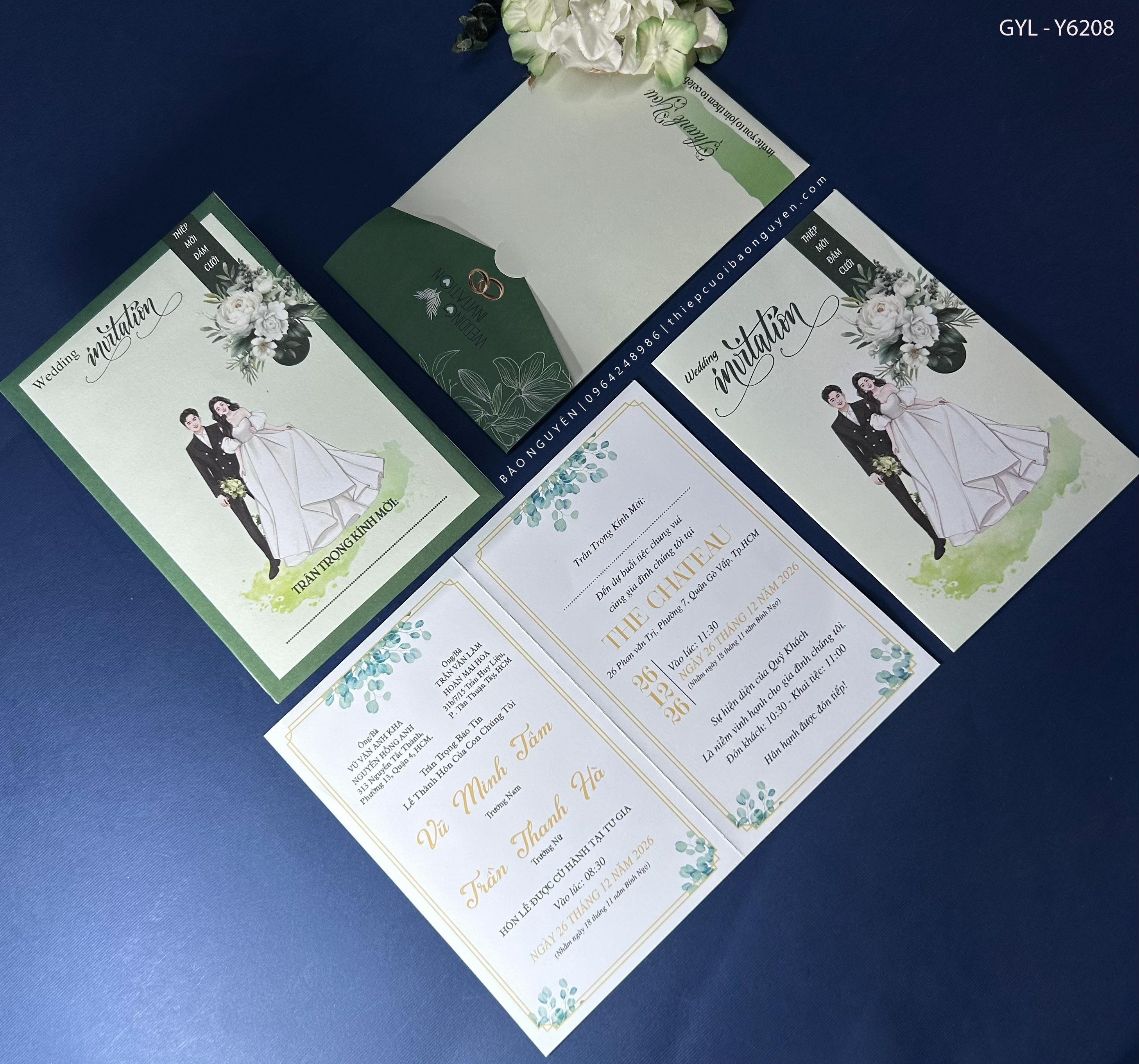 (GYL-Y6208) Thiệp cưới offset mẫu hiện đại giá rẻ
