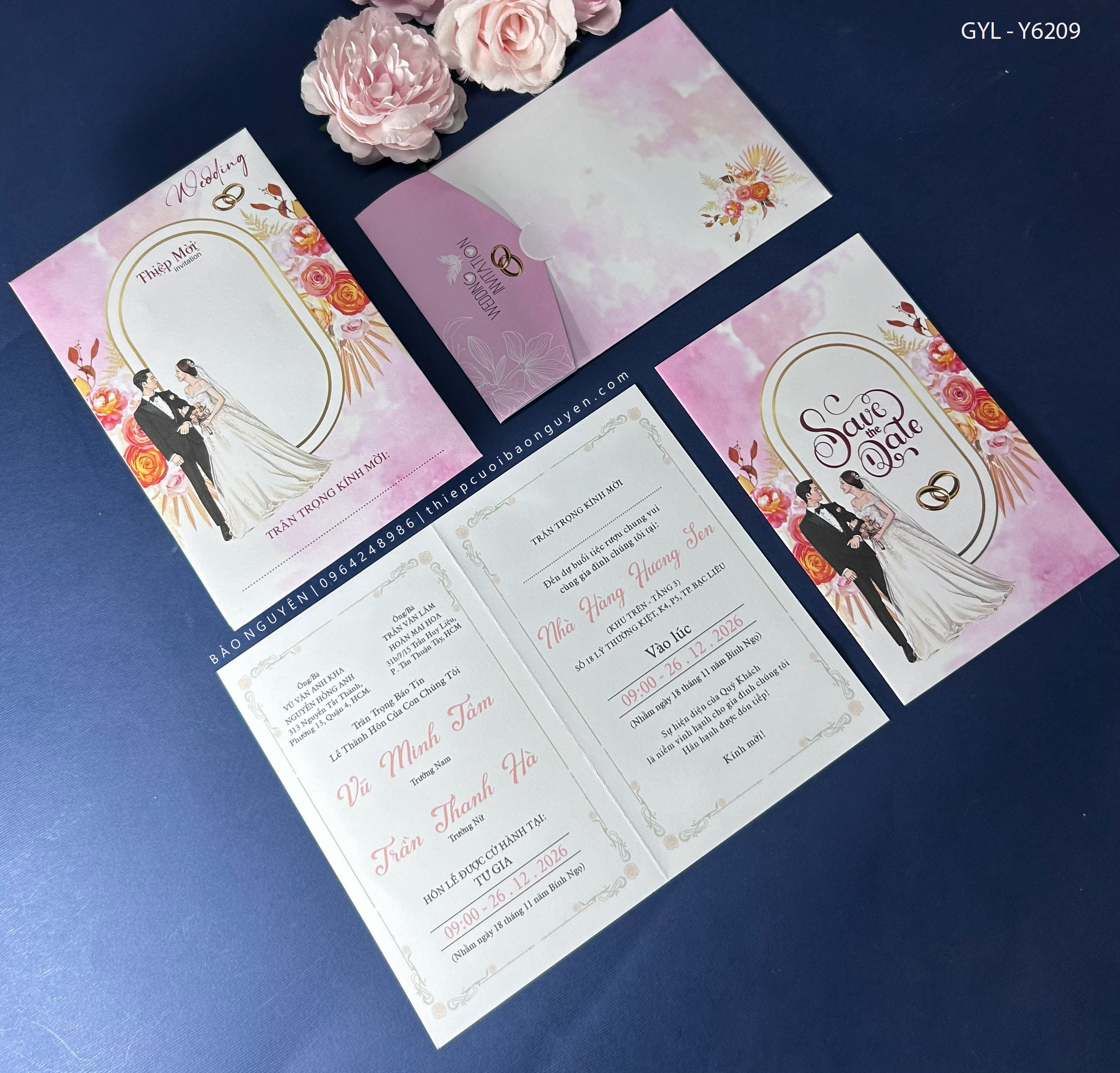 (GYL-Y6209) Thiệp cưới offset mẫu hiện đại giá rẻ