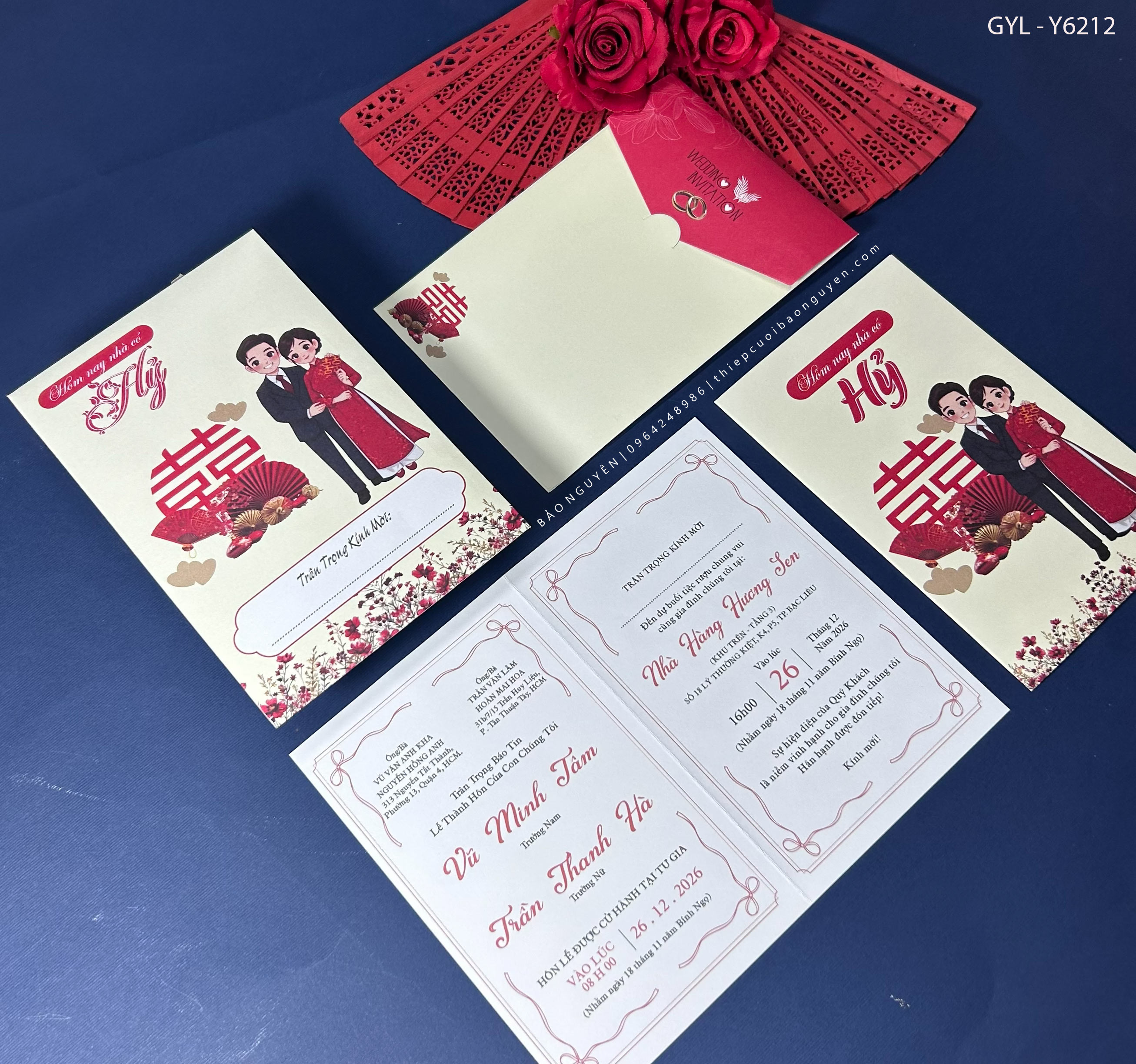 (GYL-Y6212) Thiệp cưới offset mẫu hiện đại giá rẻ