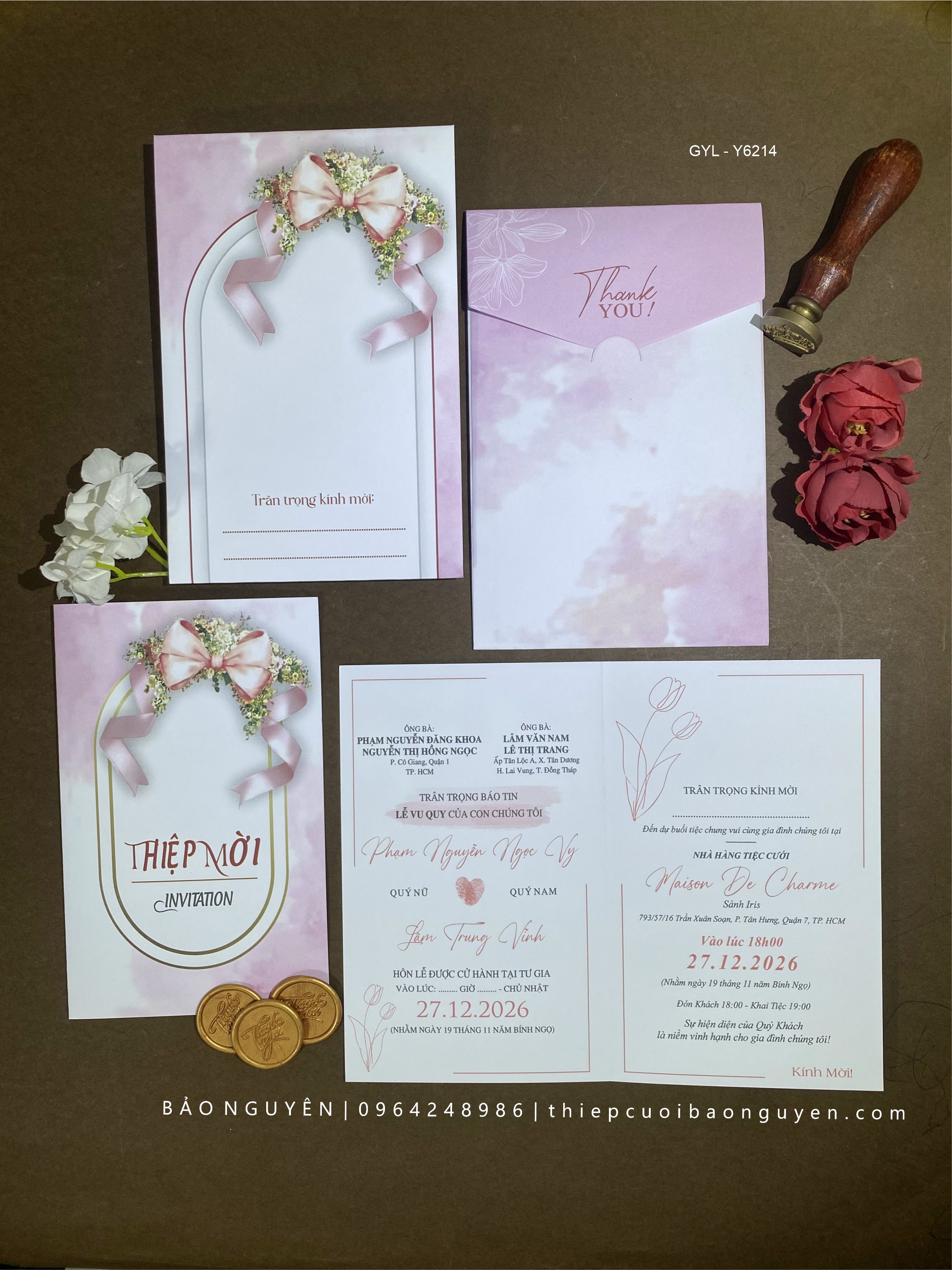 (GYL - Y6214) Thiệp cưới giá rẻ