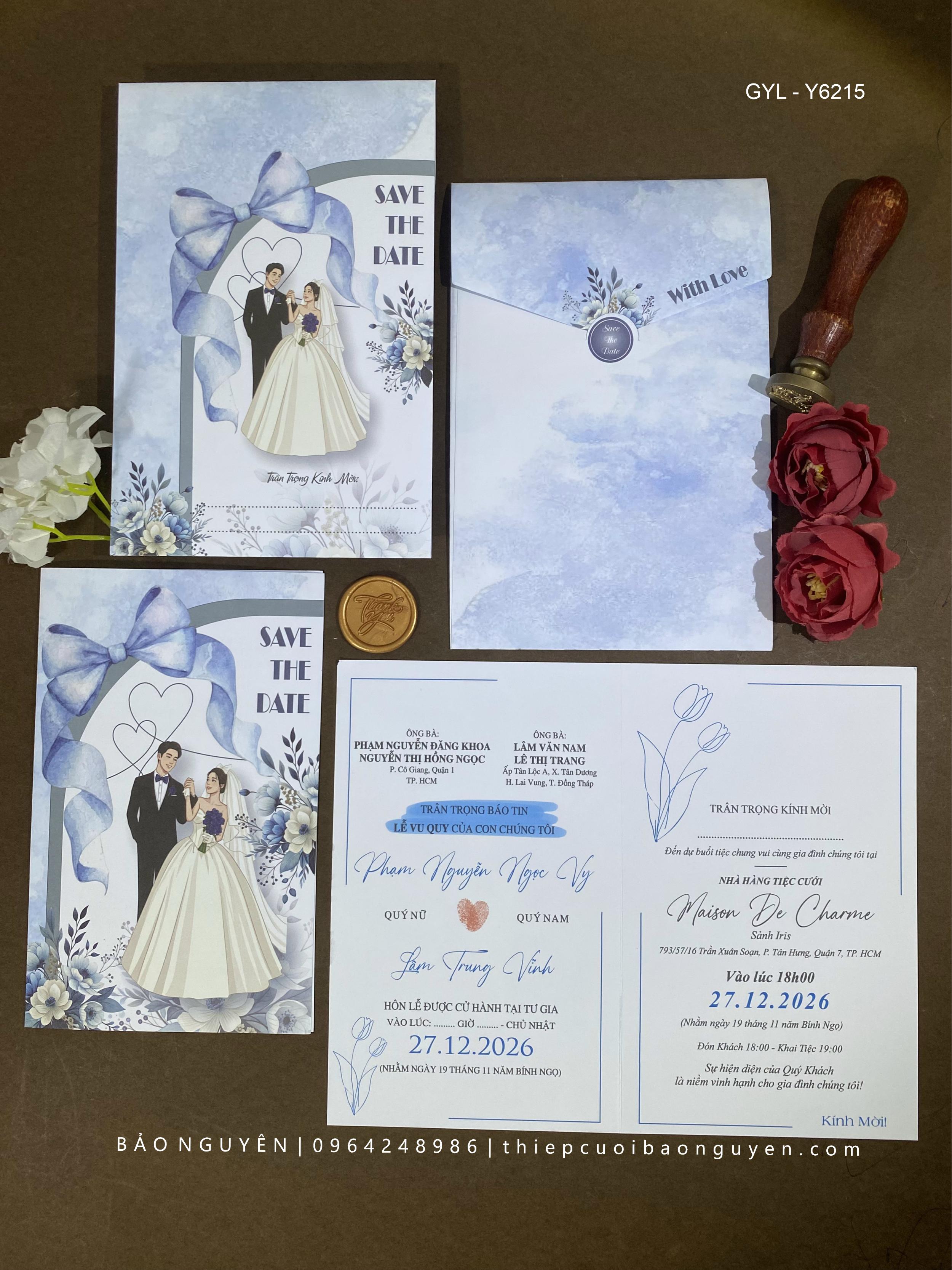(GYL - Y6215) Thiệp cưới giá rẻ