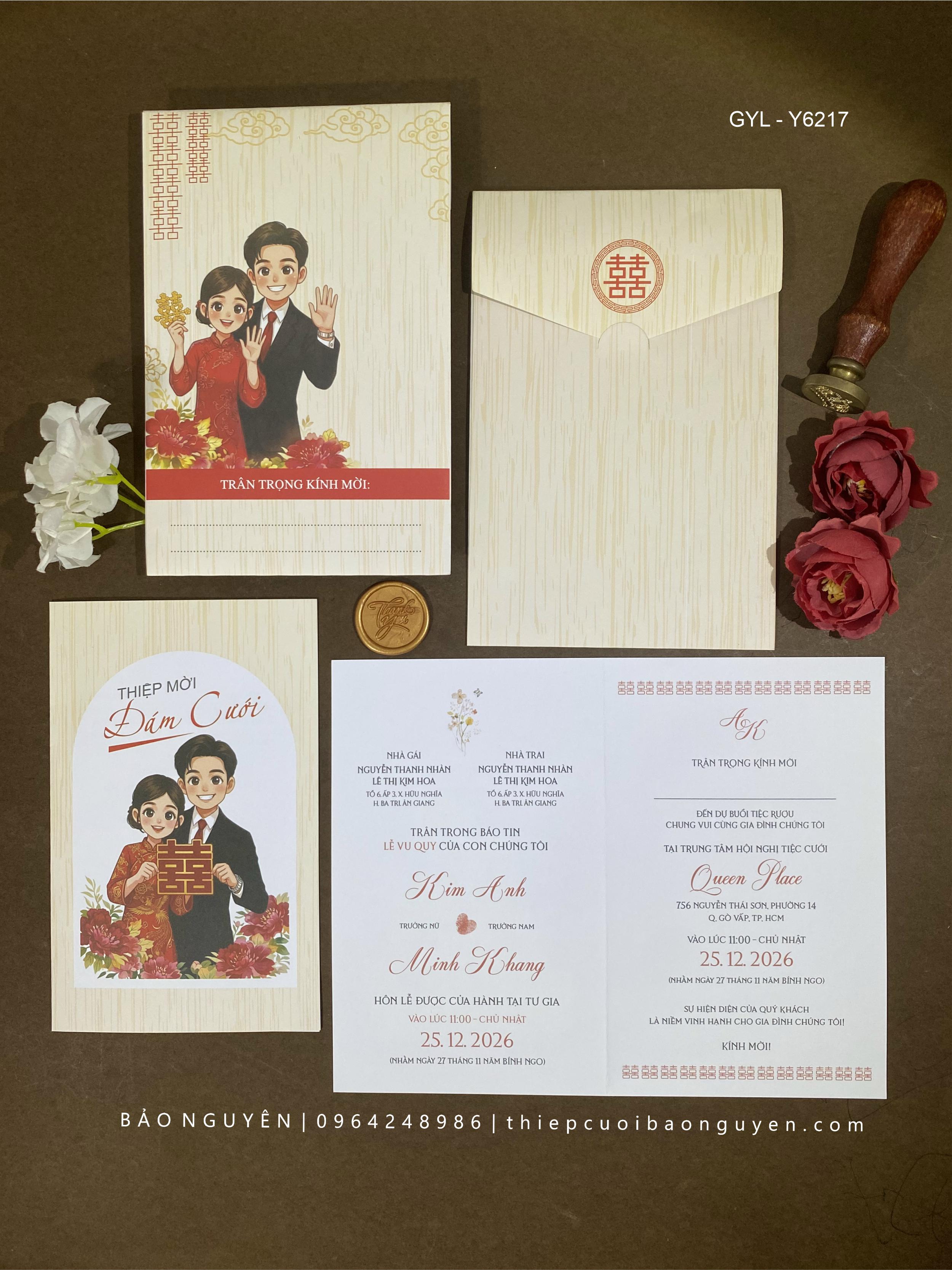 (GYL - Y6217) Thiệp cưới giá rẻ