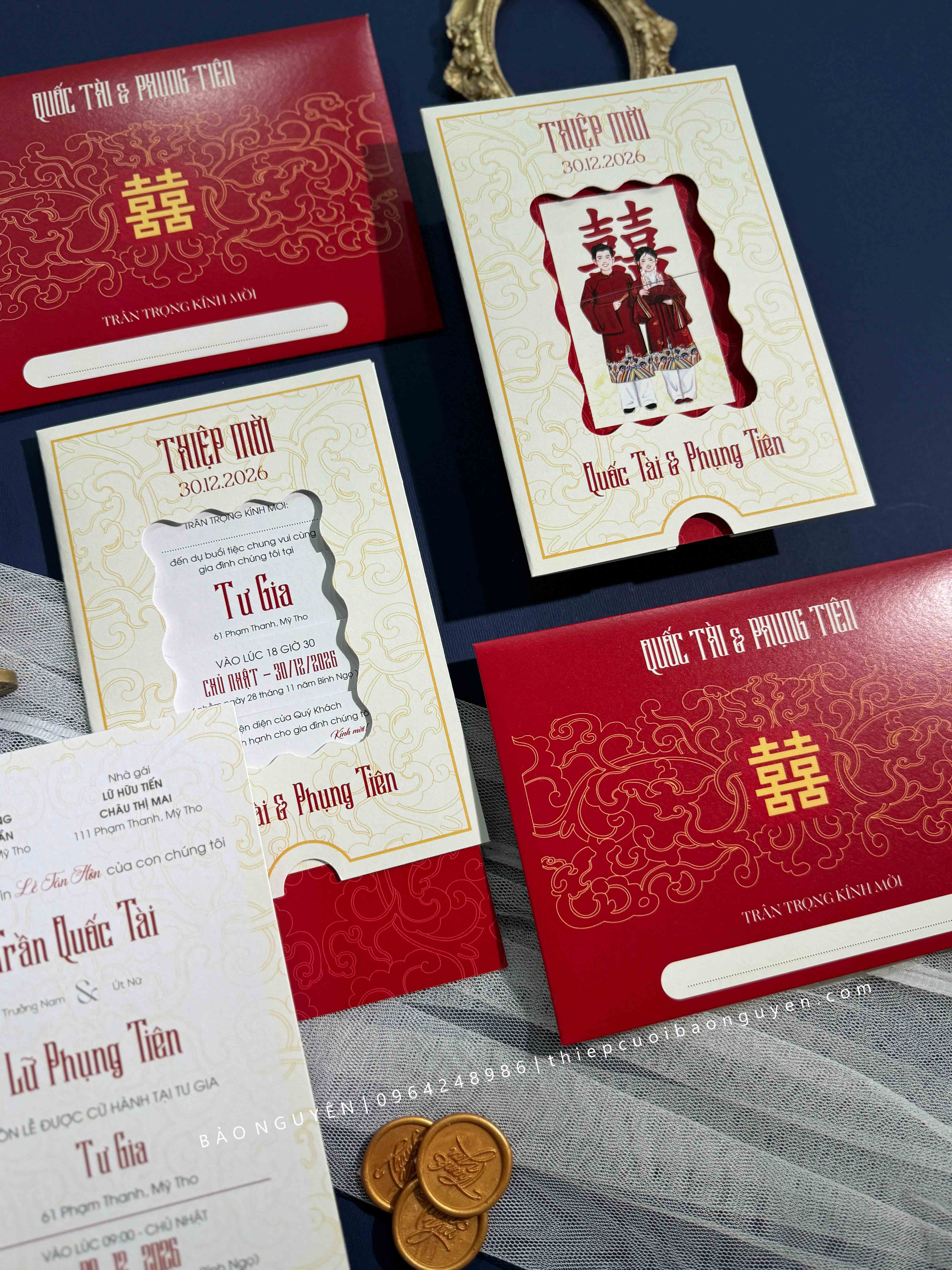 (RR- CA01) Thiệp Cưới Kéo Cao Cấp