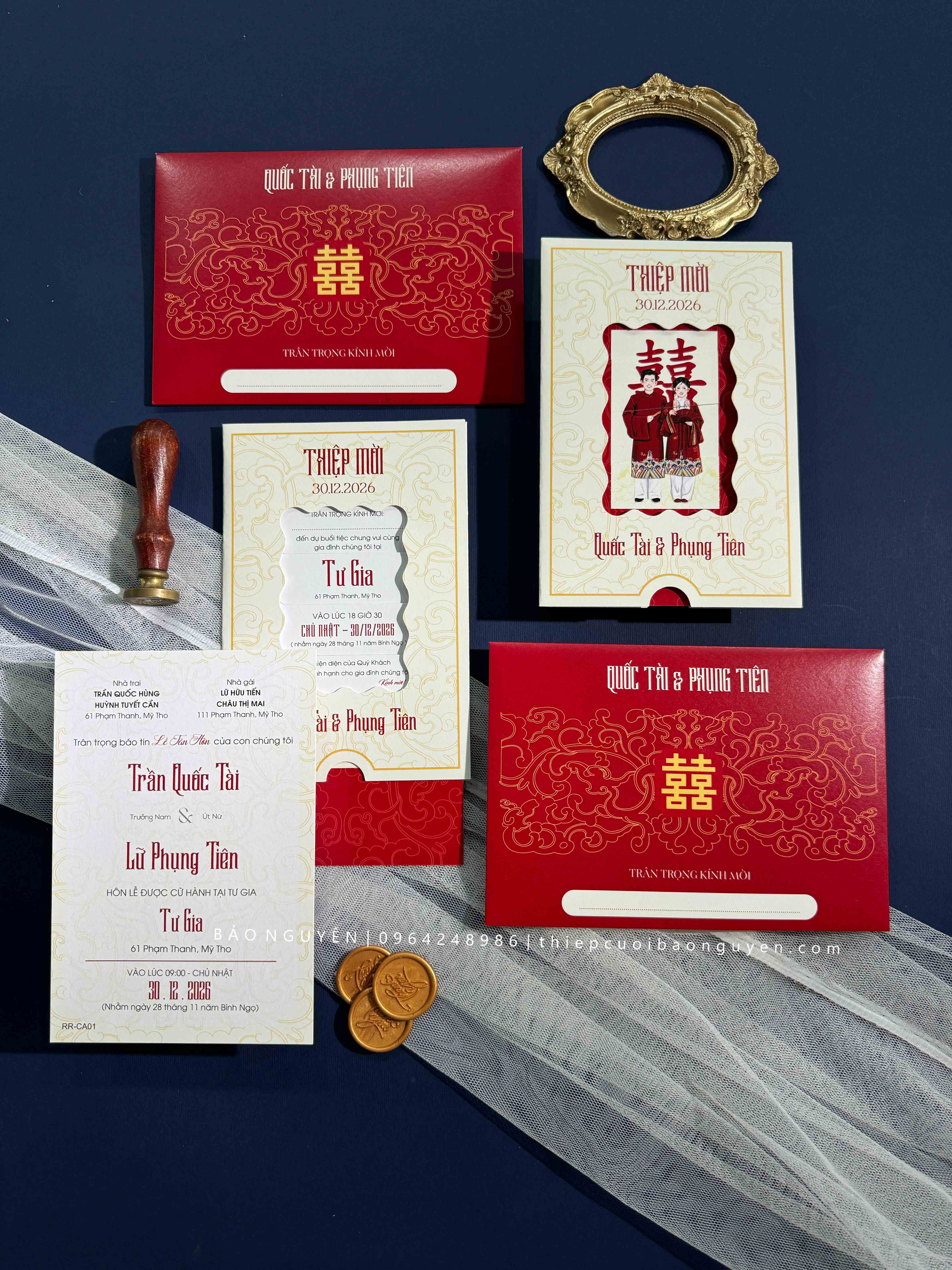 (RR- CA01) Thiệp Cưới Kéo Cao Cấp