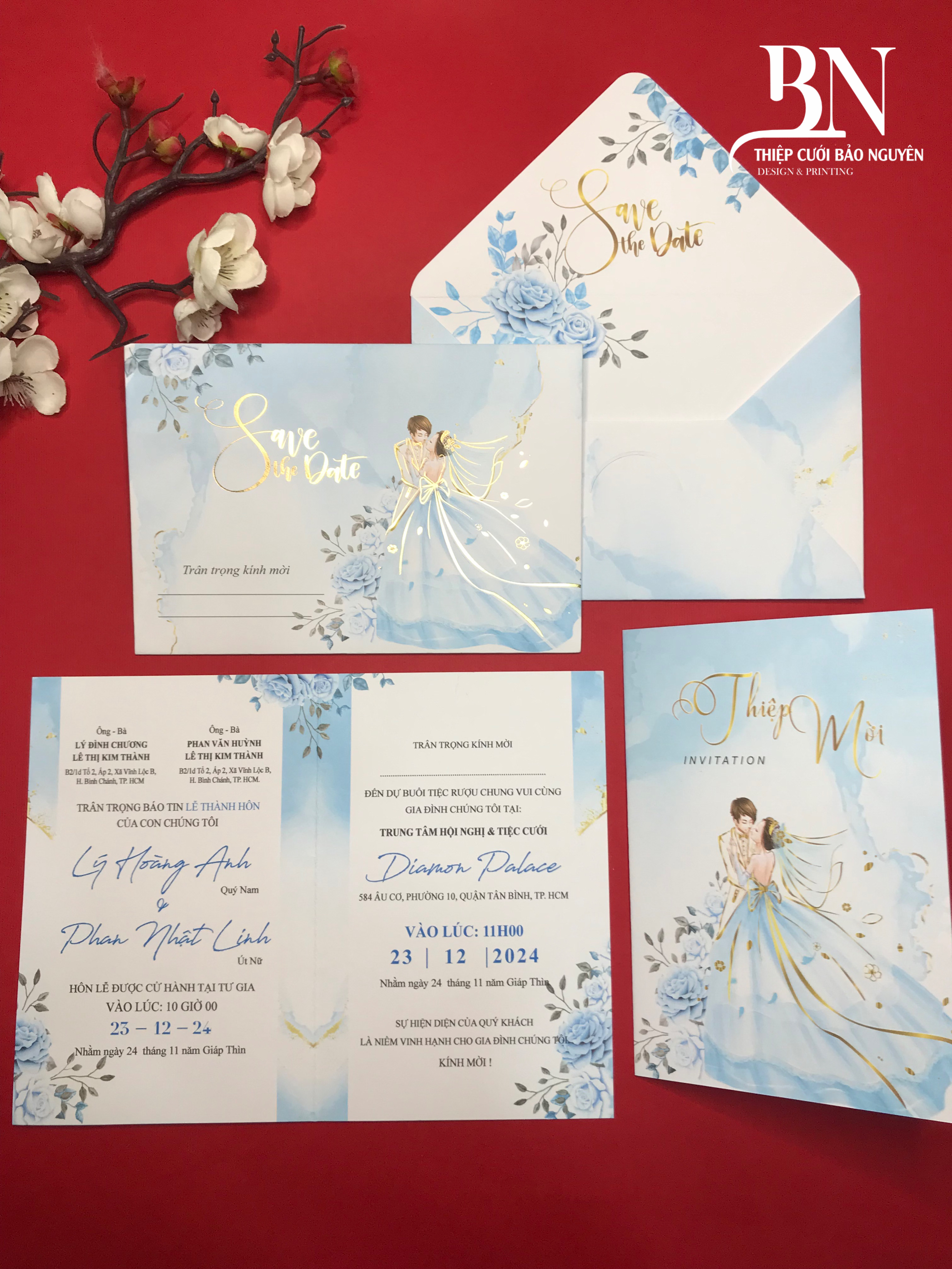 (GYL - M403) Thiệp cưới offset mẫu hiện đại