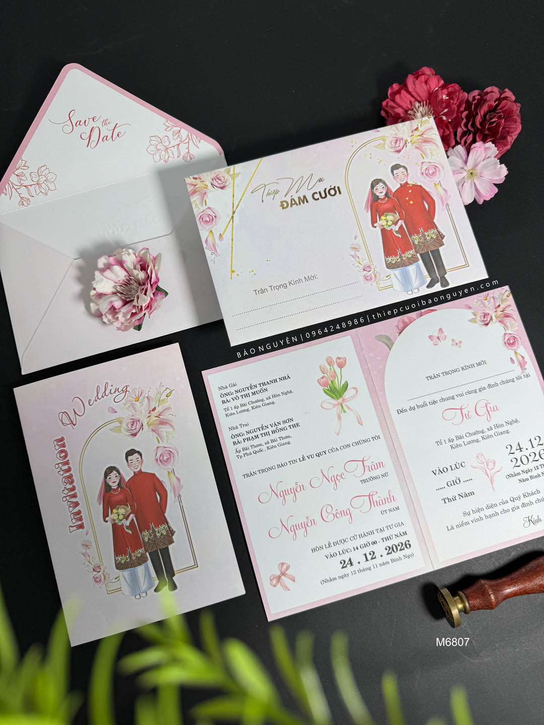 (GYL - M6807) Thiệp cưới offset mẫu hiện đại