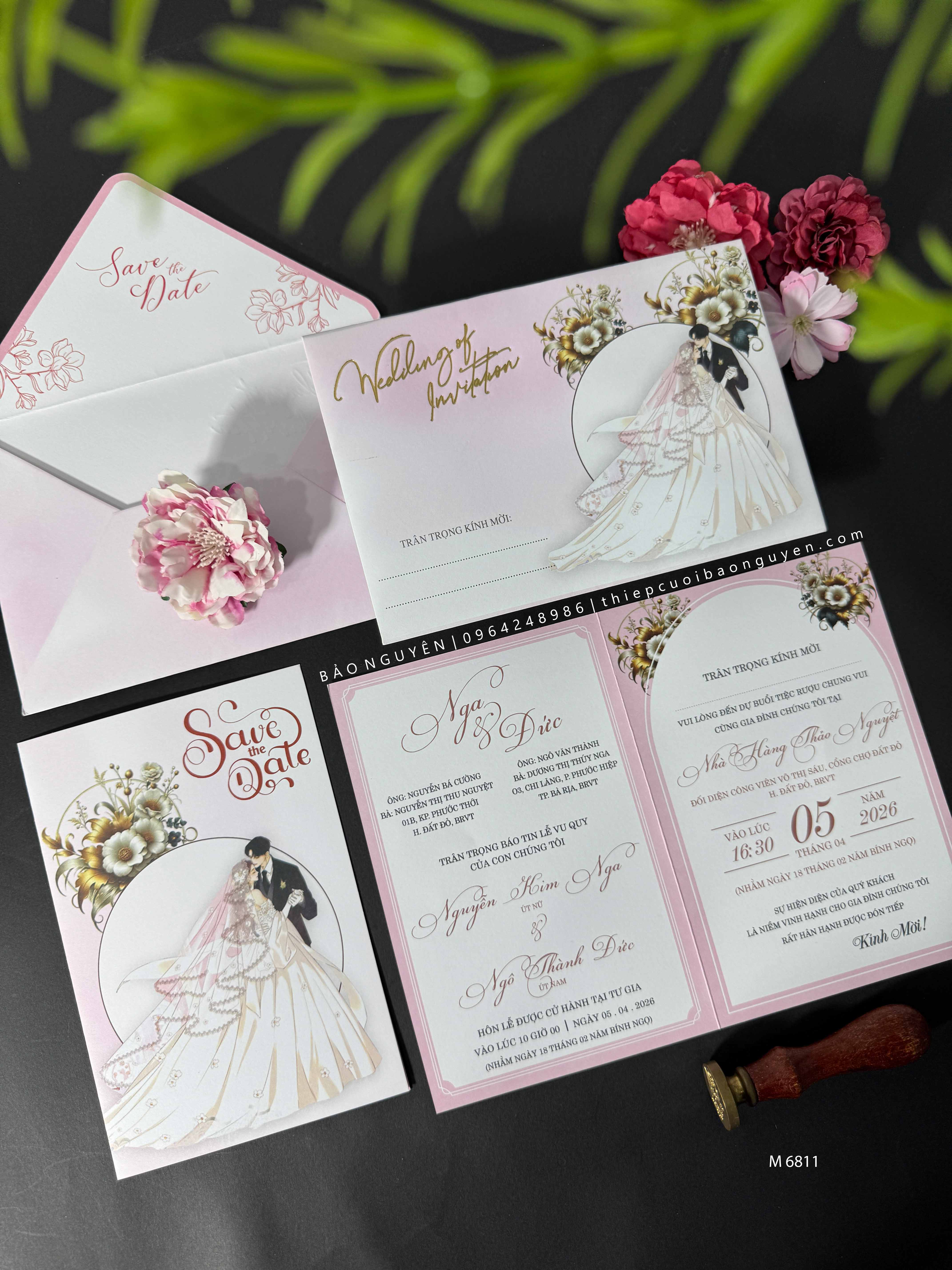 (GYL - M6811) Thiệp cưới offset mẫu hiện đại