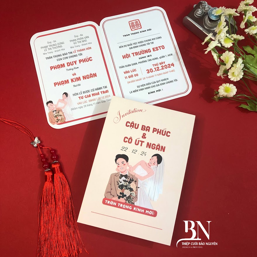 (PQ 1313) Thiệp cưới offset mẫu hiện đại