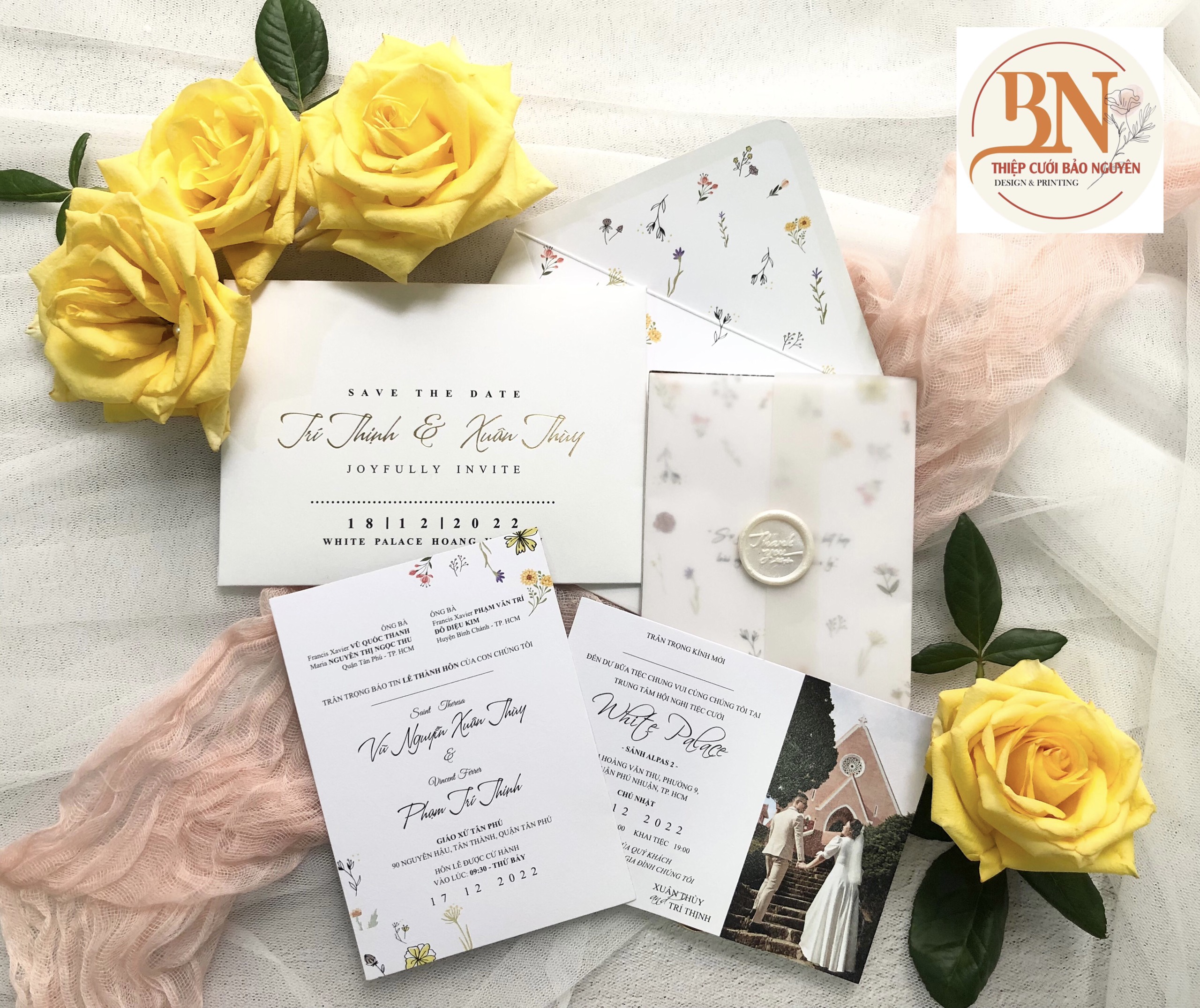 (RR-CAN17) Thiệp Cưới Cao Cấp Giấy SCAN - Tracing Paper