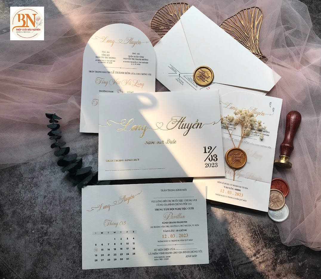 (RR-CAN18) Thiệp Cưới Cao Cấp Giấy SCAN - Tracing Paper