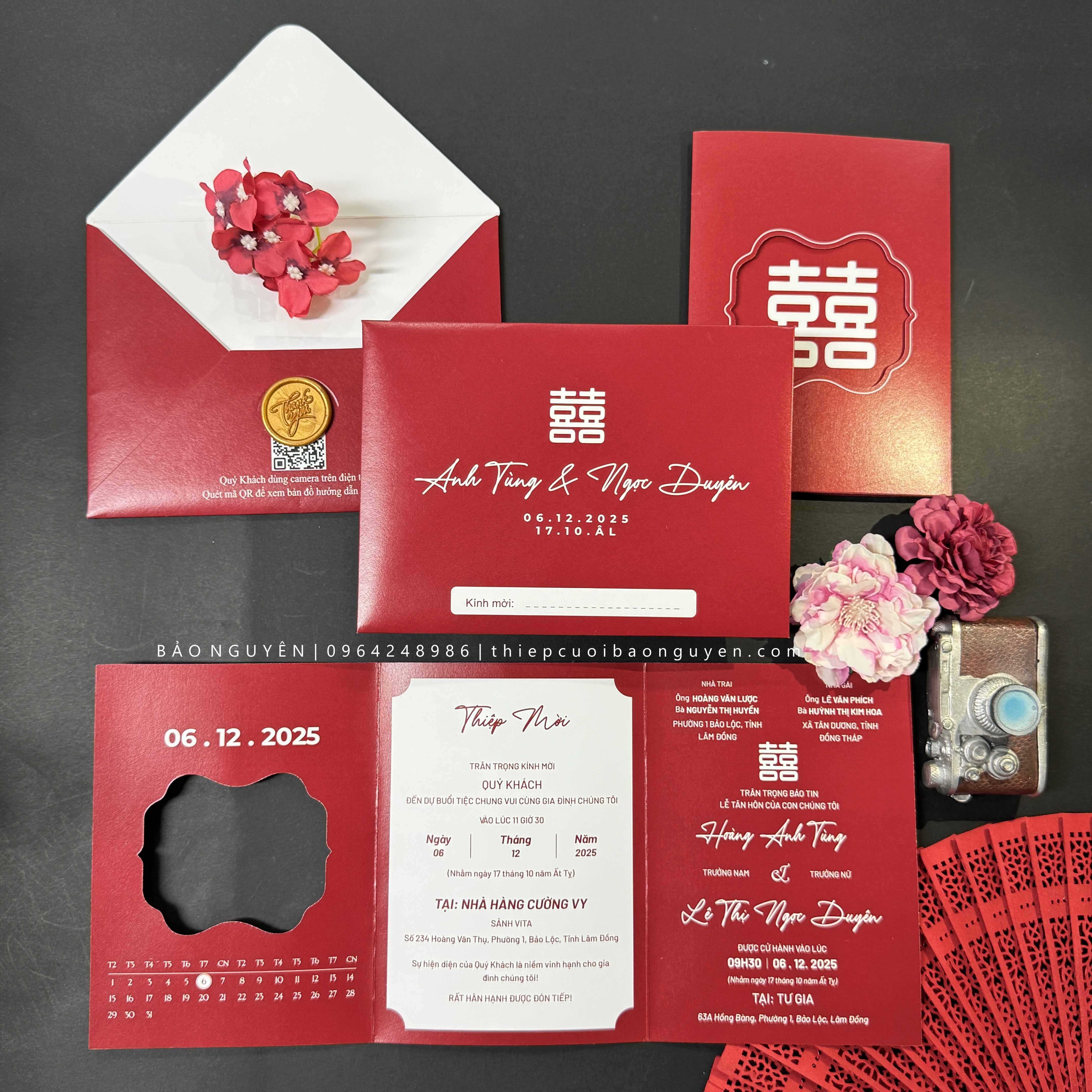 (RRBC-BN010) Thiệp cưới KTS Gập 3