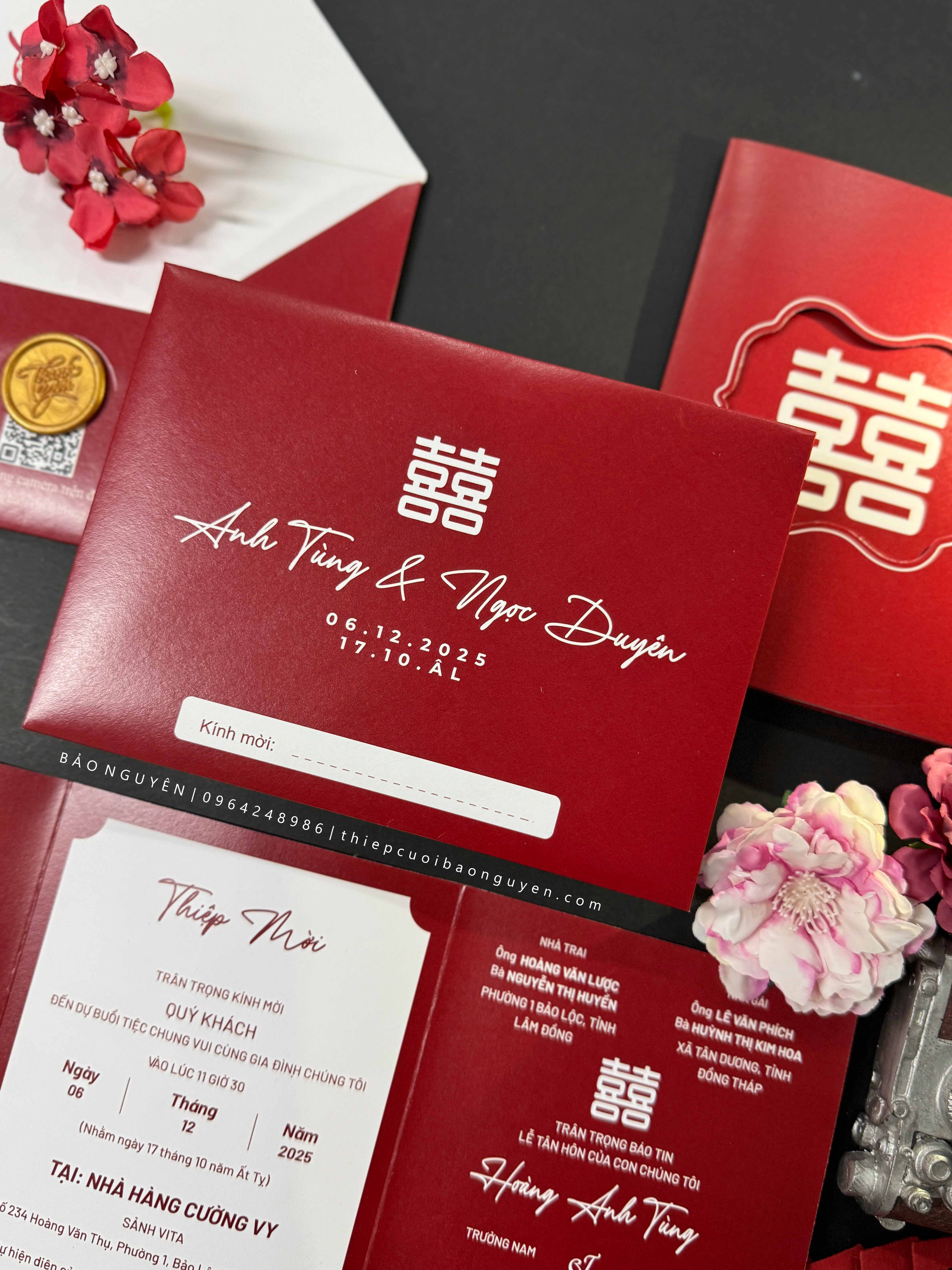 (RRBC-BN010) Thiệp cưới KTS Gập 3