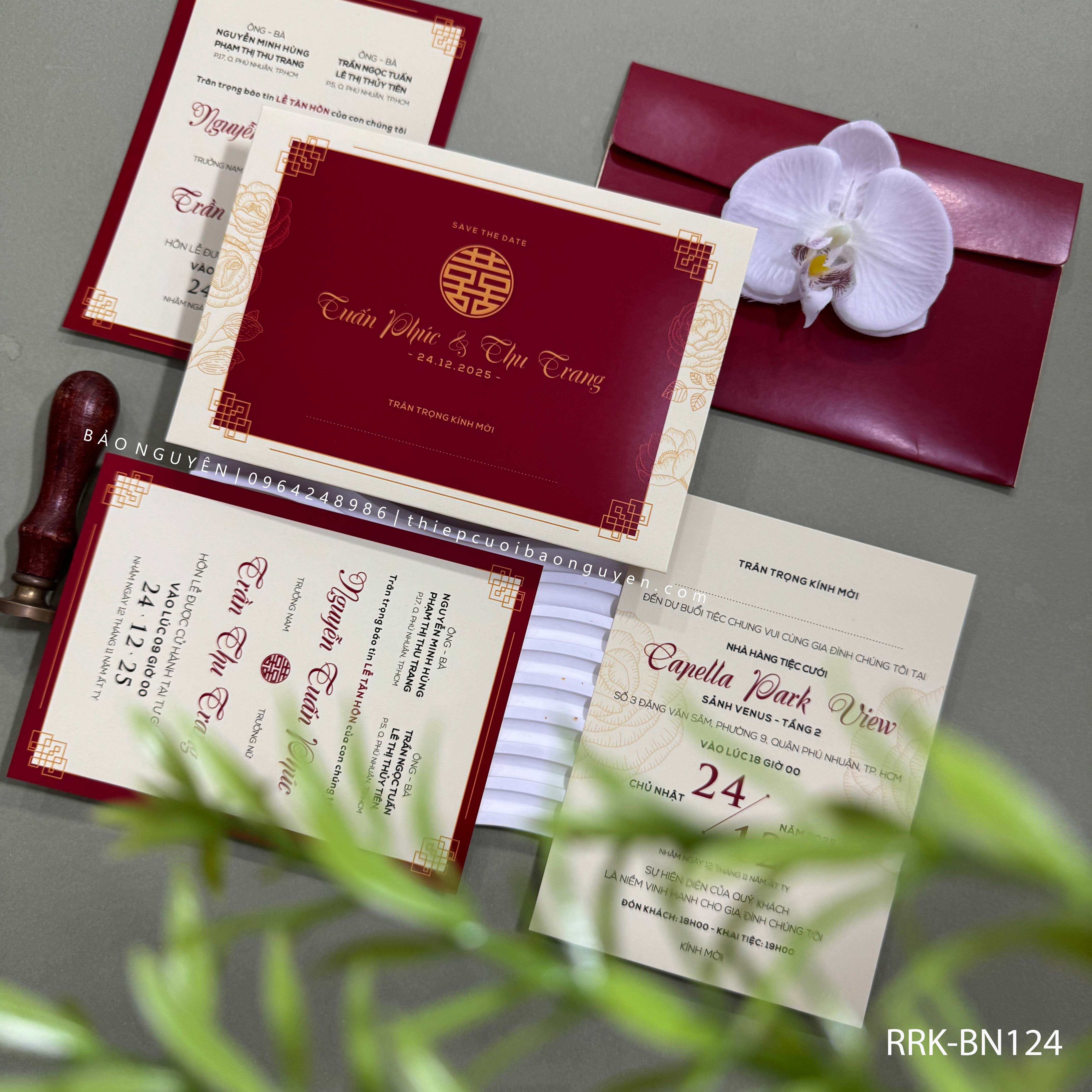 (RRK-BN124)  Thiệp Cưới KTS hiện đại sang trọng
