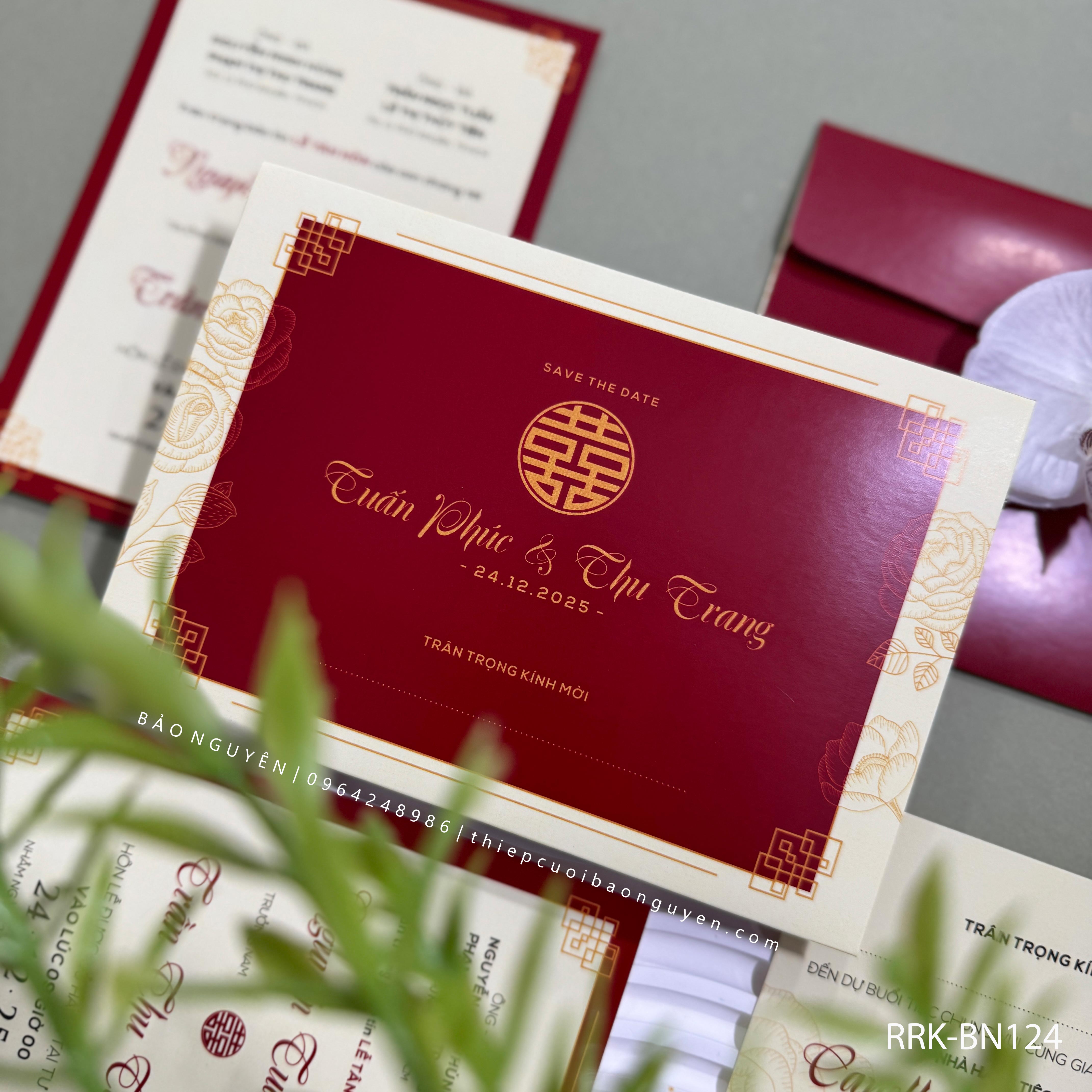 (RRK-BN124)  Thiệp Cưới KTS hiện đại sang trọng