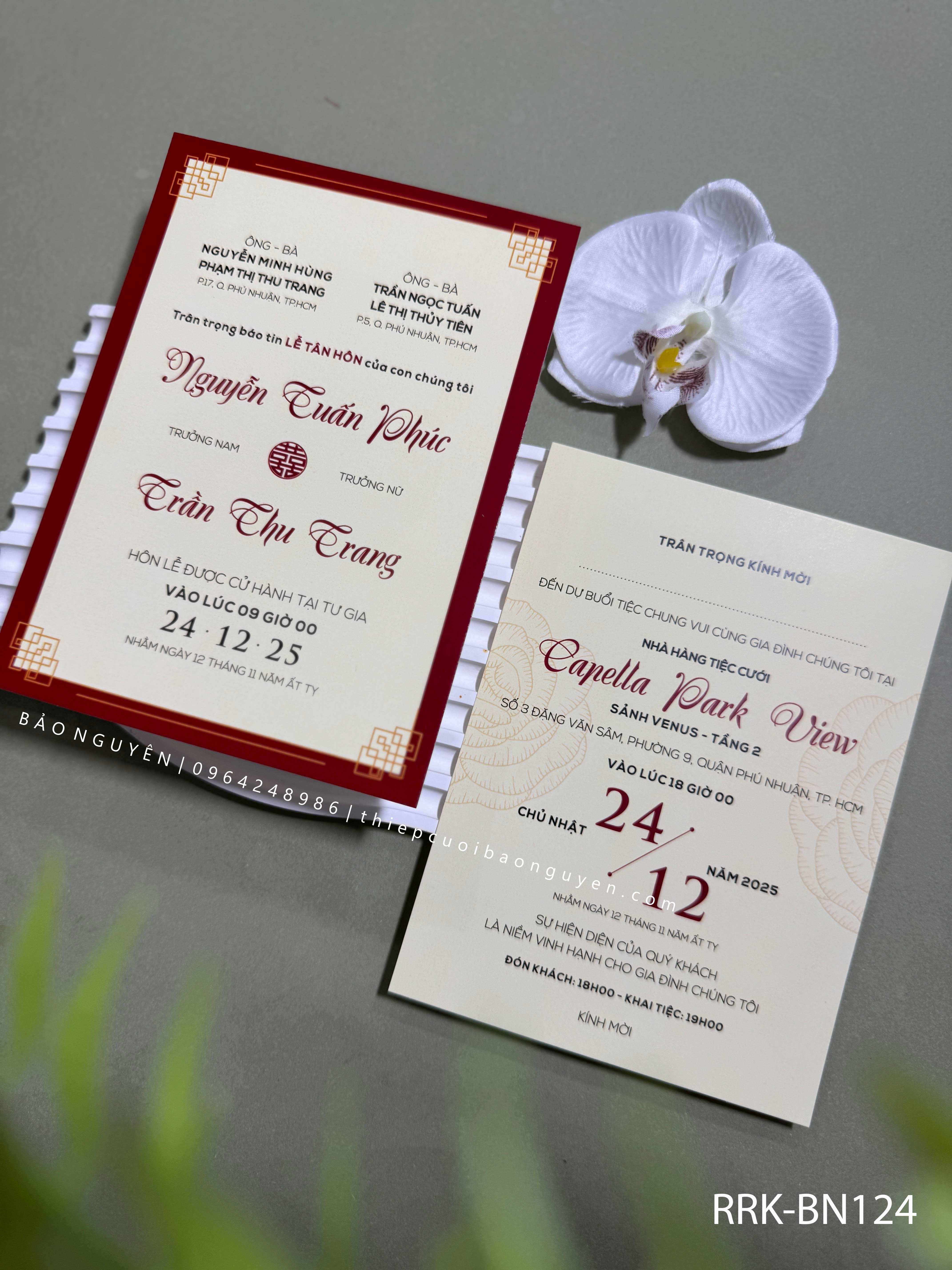(RRK-BN124)  Thiệp Cưới KTS hiện đại sang trọng