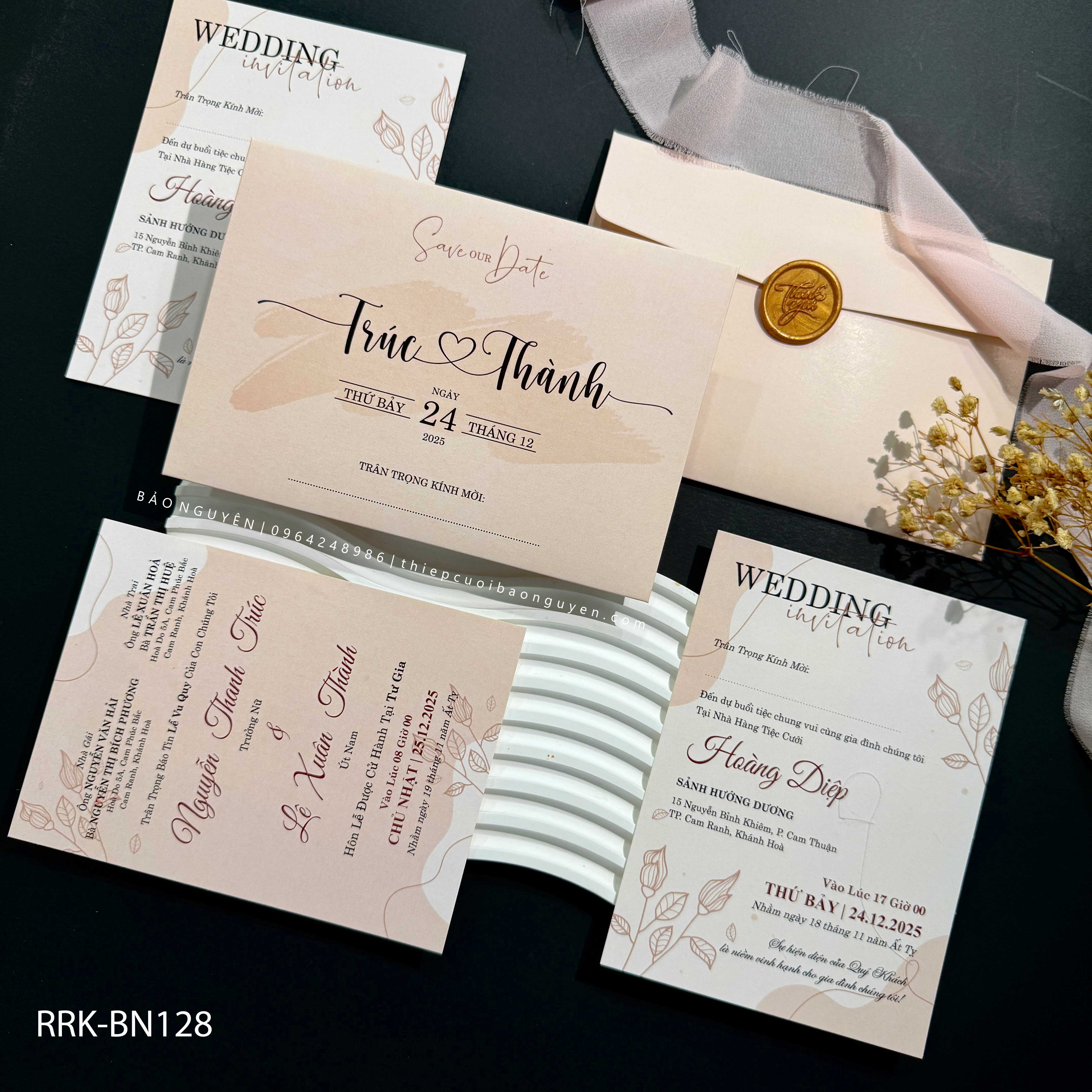 (RRK-BN128) Thiệp Cưới KTS hiện đại sang trọng