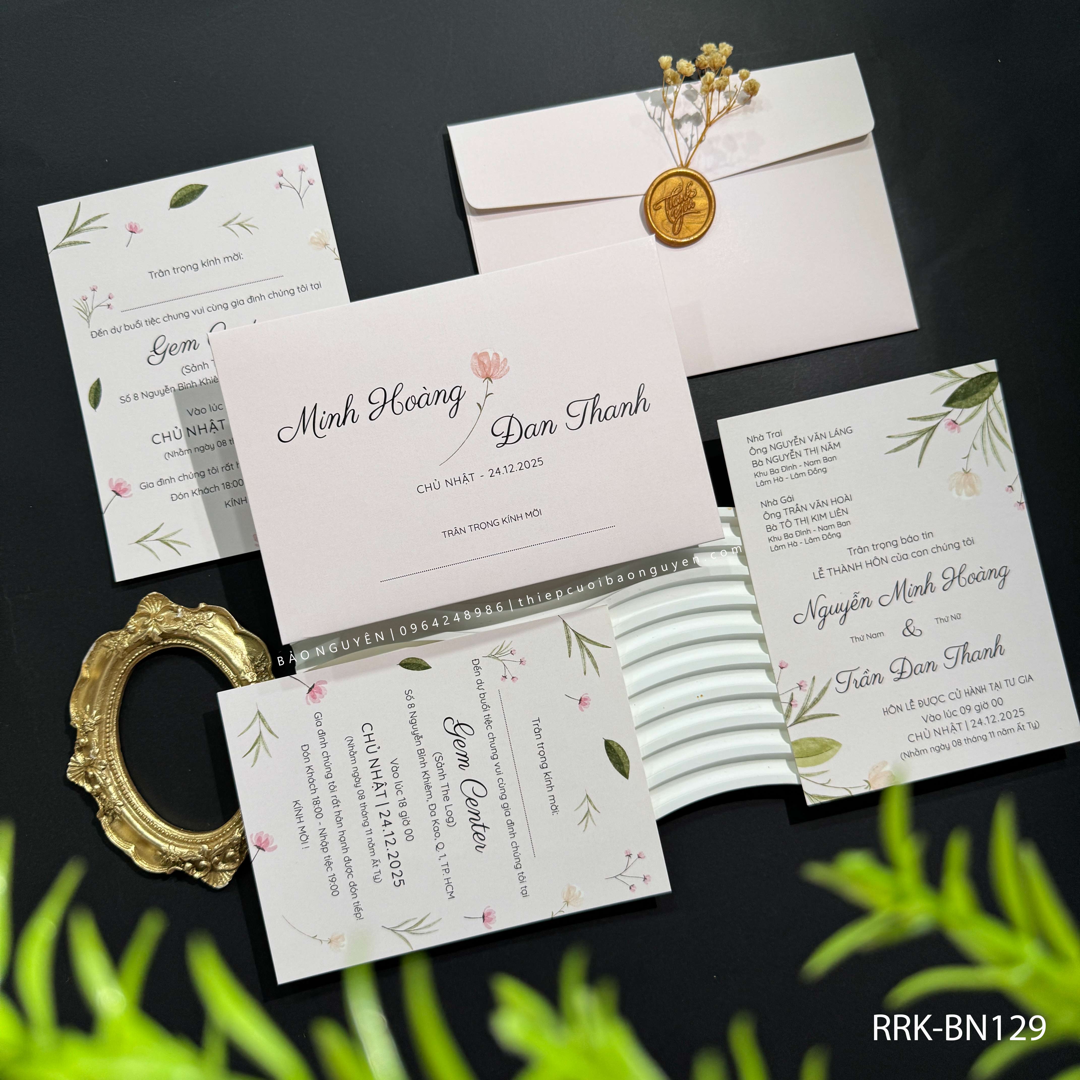 (RRK-BN129) Thiệp Cưới KTS hiện đại sang trọng