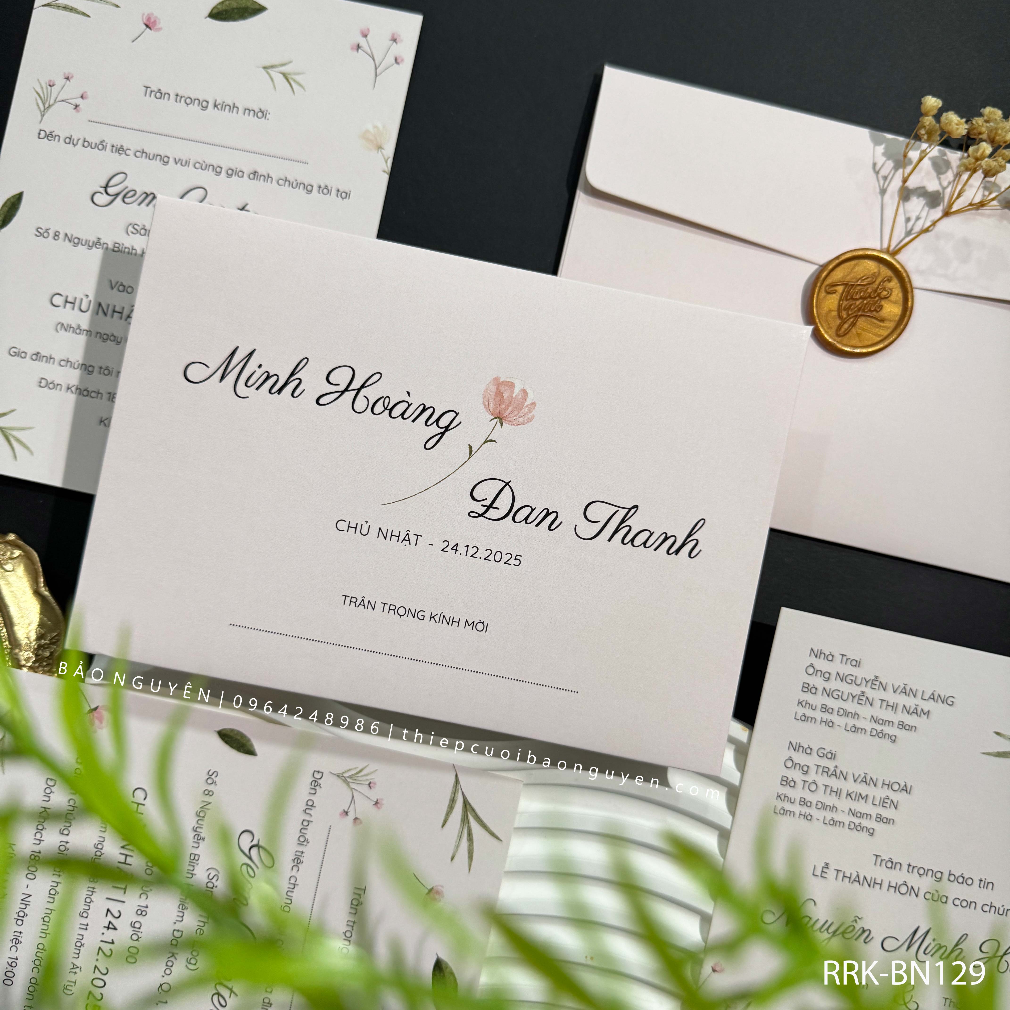 (RRK-BN129) Thiệp Cưới KTS hiện đại sang trọng