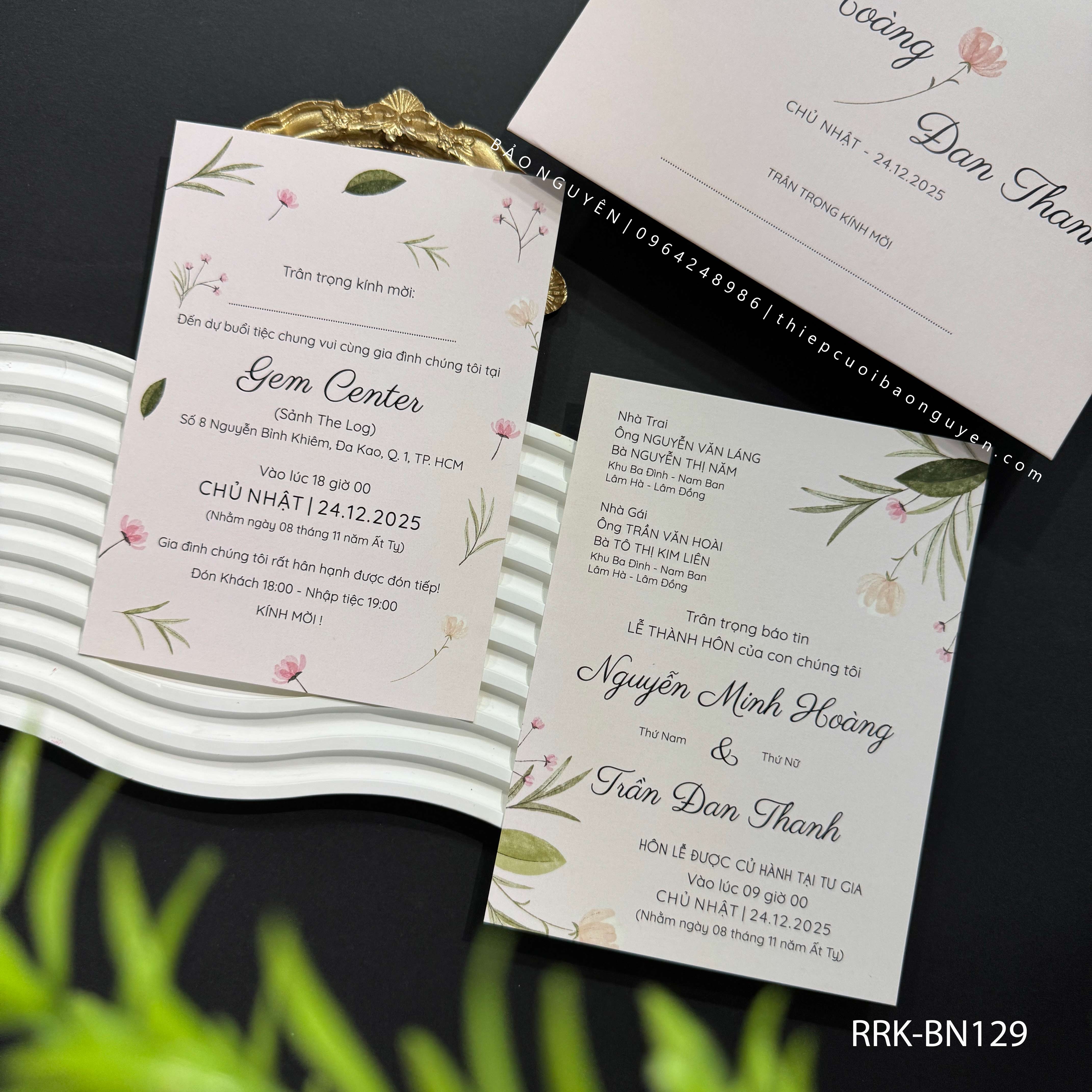 (RRK-BN129) Thiệp Cưới KTS hiện đại sang trọng