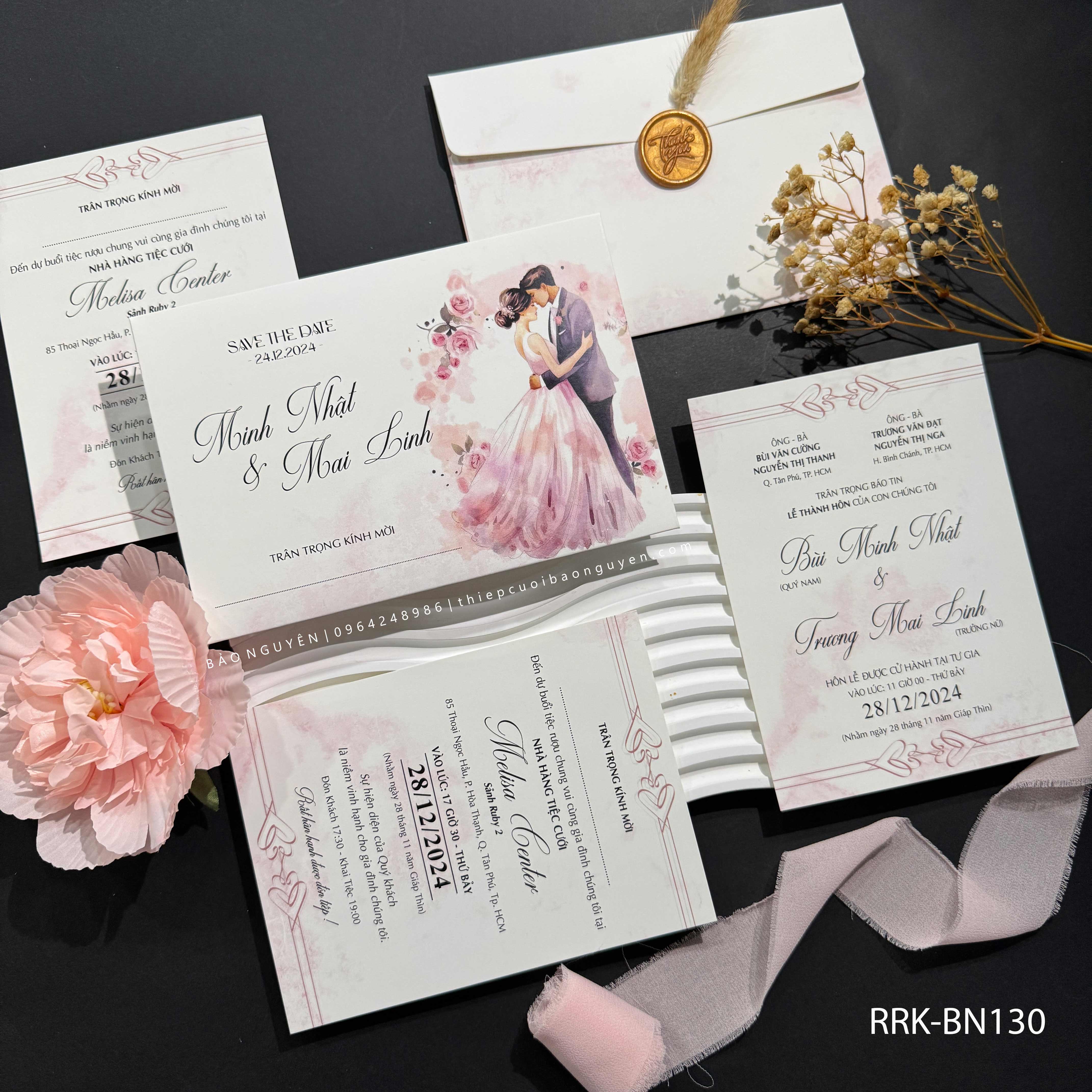 (RRK-BN131) Thiệp Cưới KTS hiện đại sang trọng