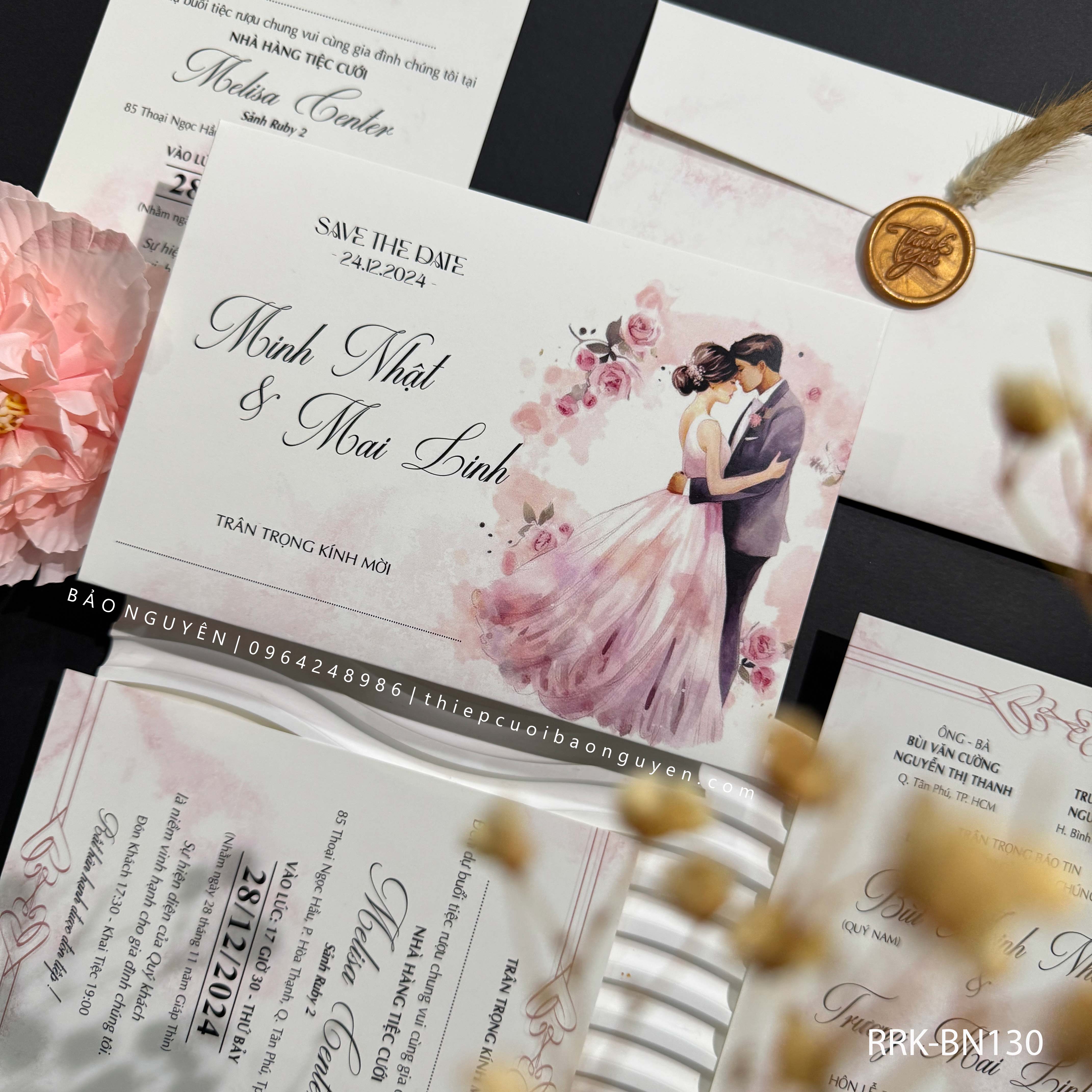 (RRK-BN131) Thiệp Cưới KTS hiện đại sang trọng