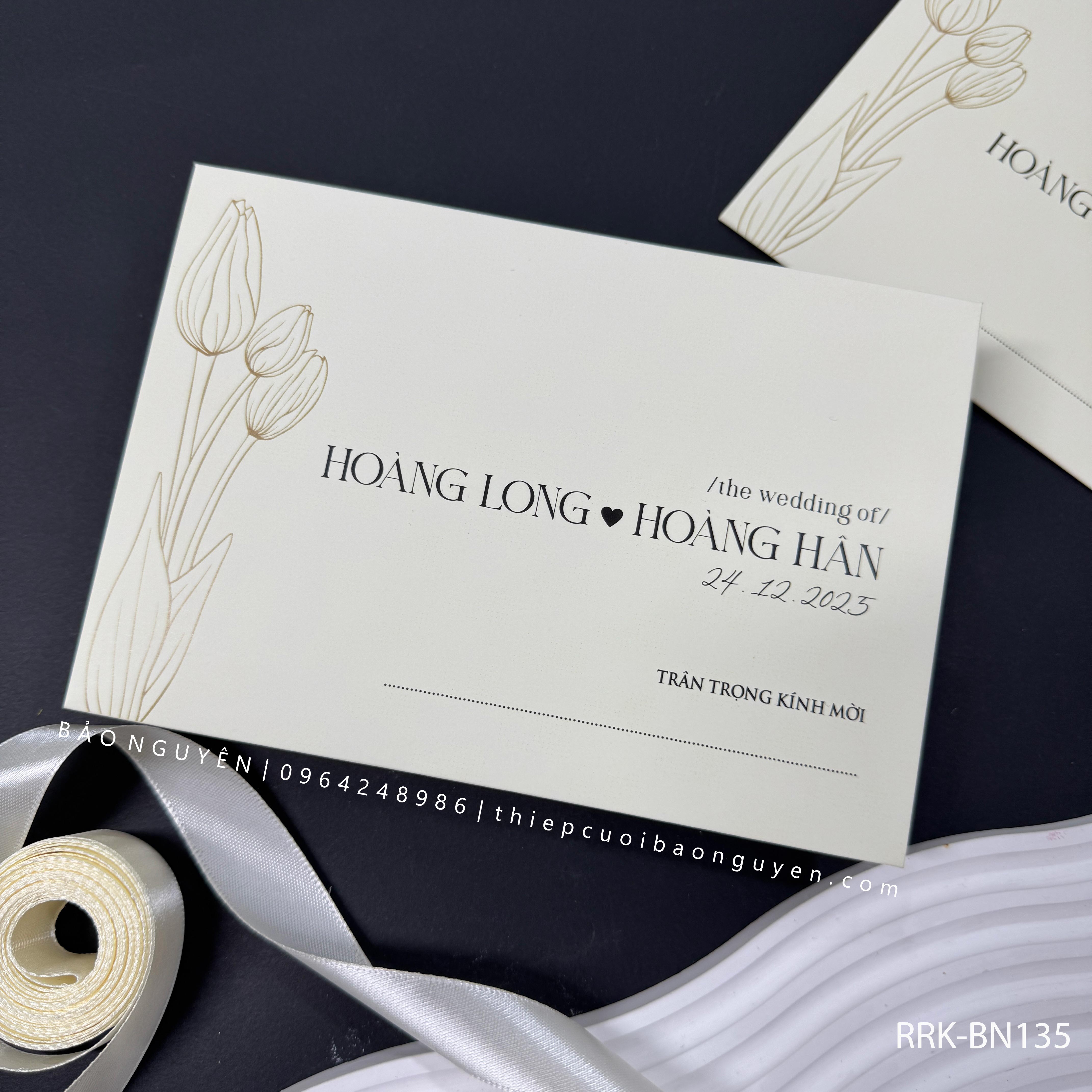 (RRK-BN135) Thiệp Cưới KTS hiện đại sang trọng