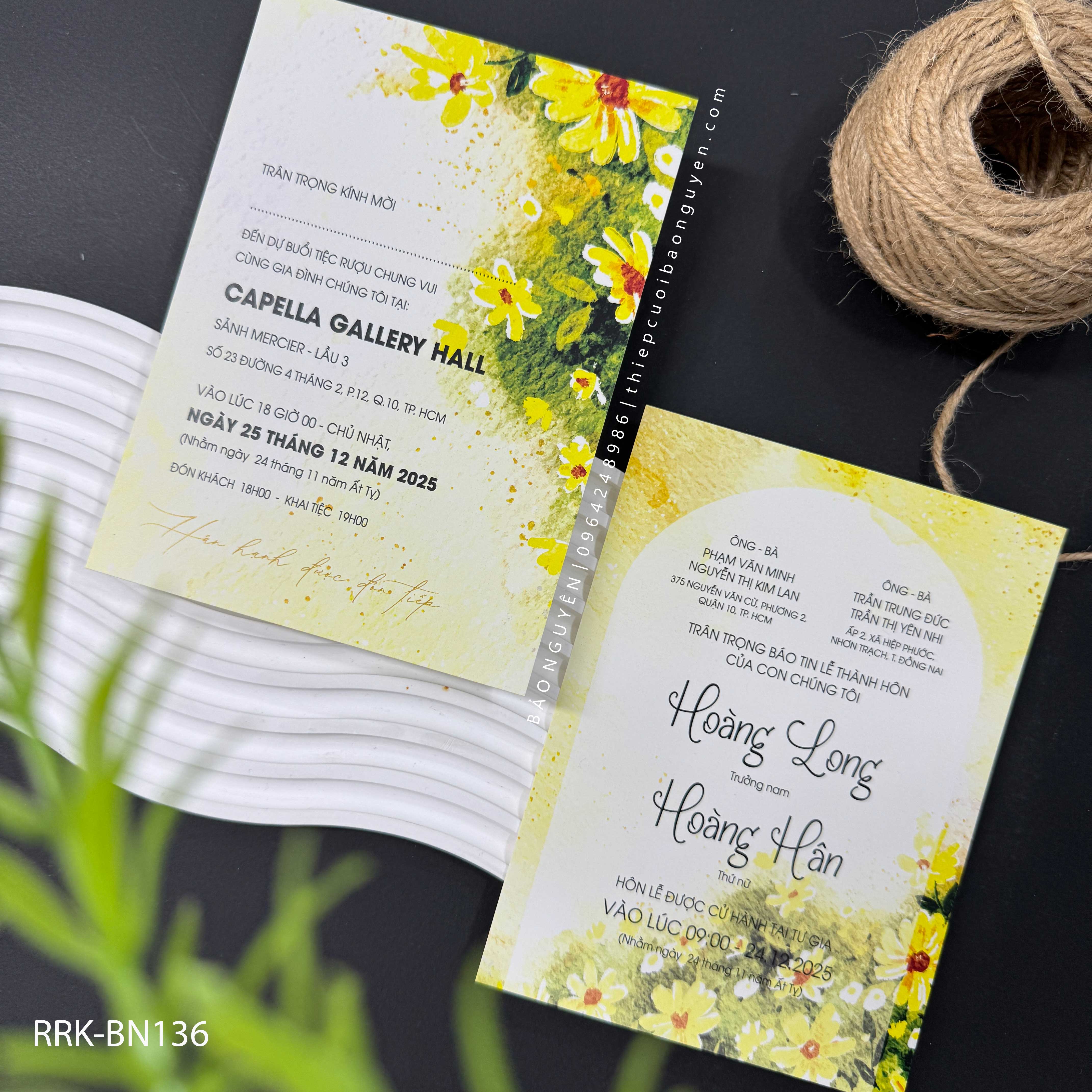 (RRK-BN136) Thiệp Cưới KTS hiện đại sang trọng