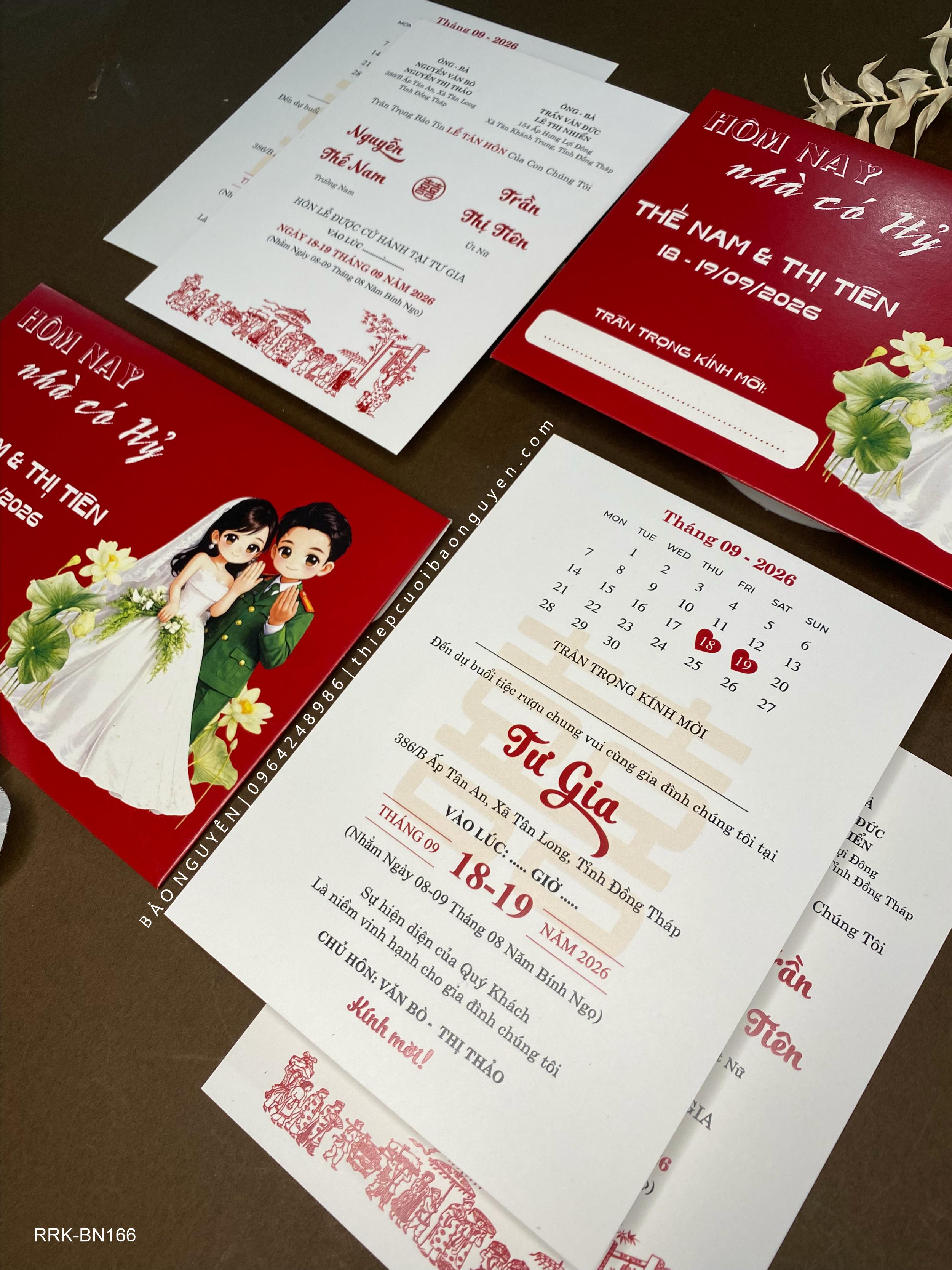 (RRK-BN166) Thiệp Cưới KTS hiện đại