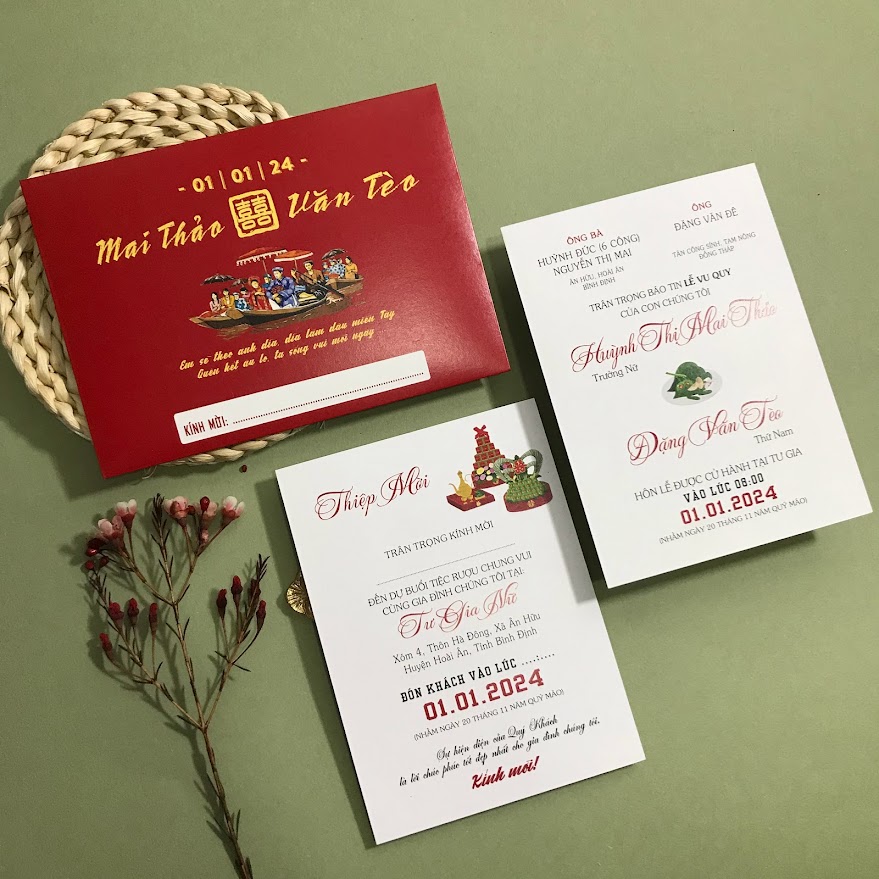 (RRK-BN7) Thiệp Cưới KTS Giấy Ford 200