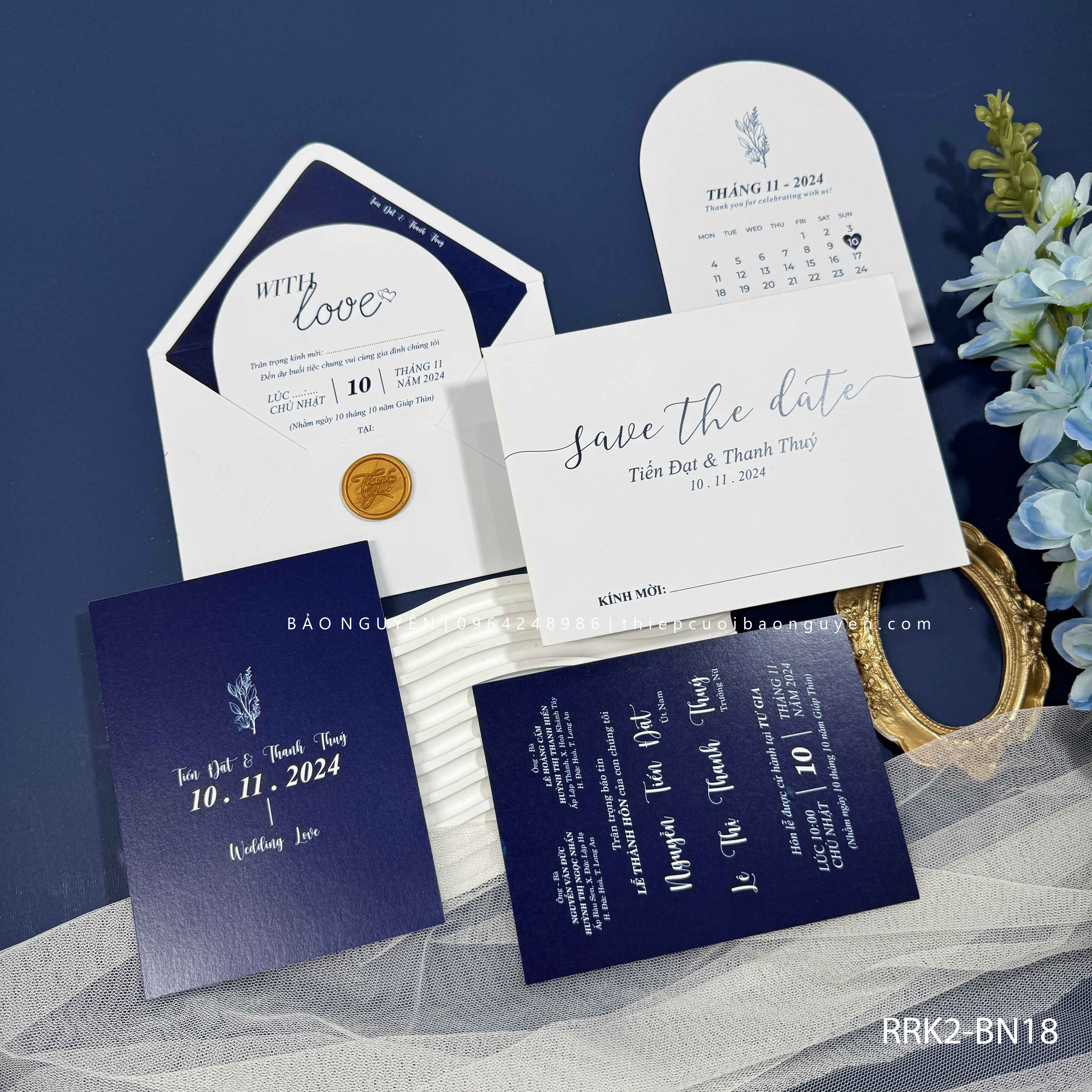 (RRK2-BN18) Thiệp Cưới KTS Hiện Đại