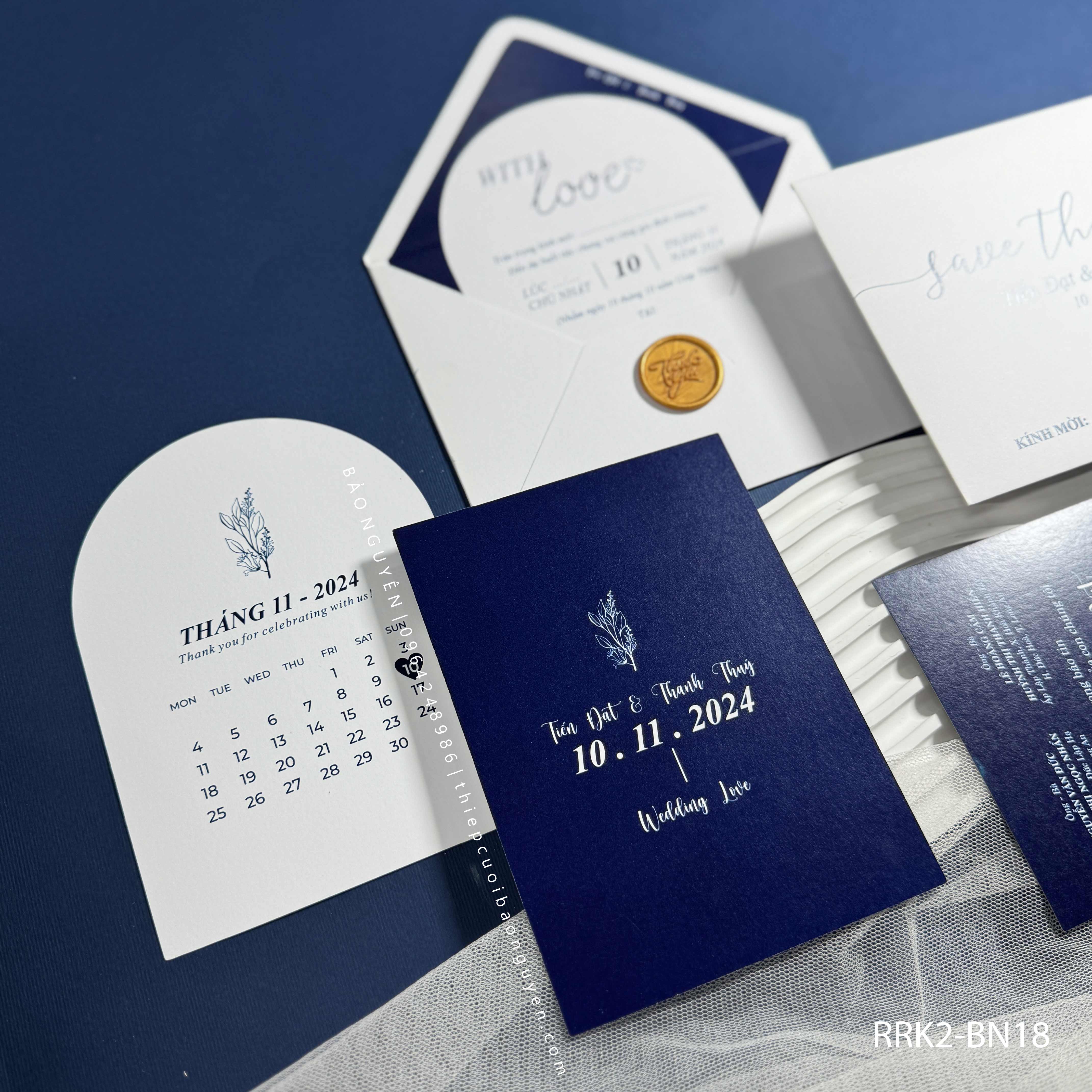 (RRK2-BN18) Thiệp Cưới KTS Hiện Đại