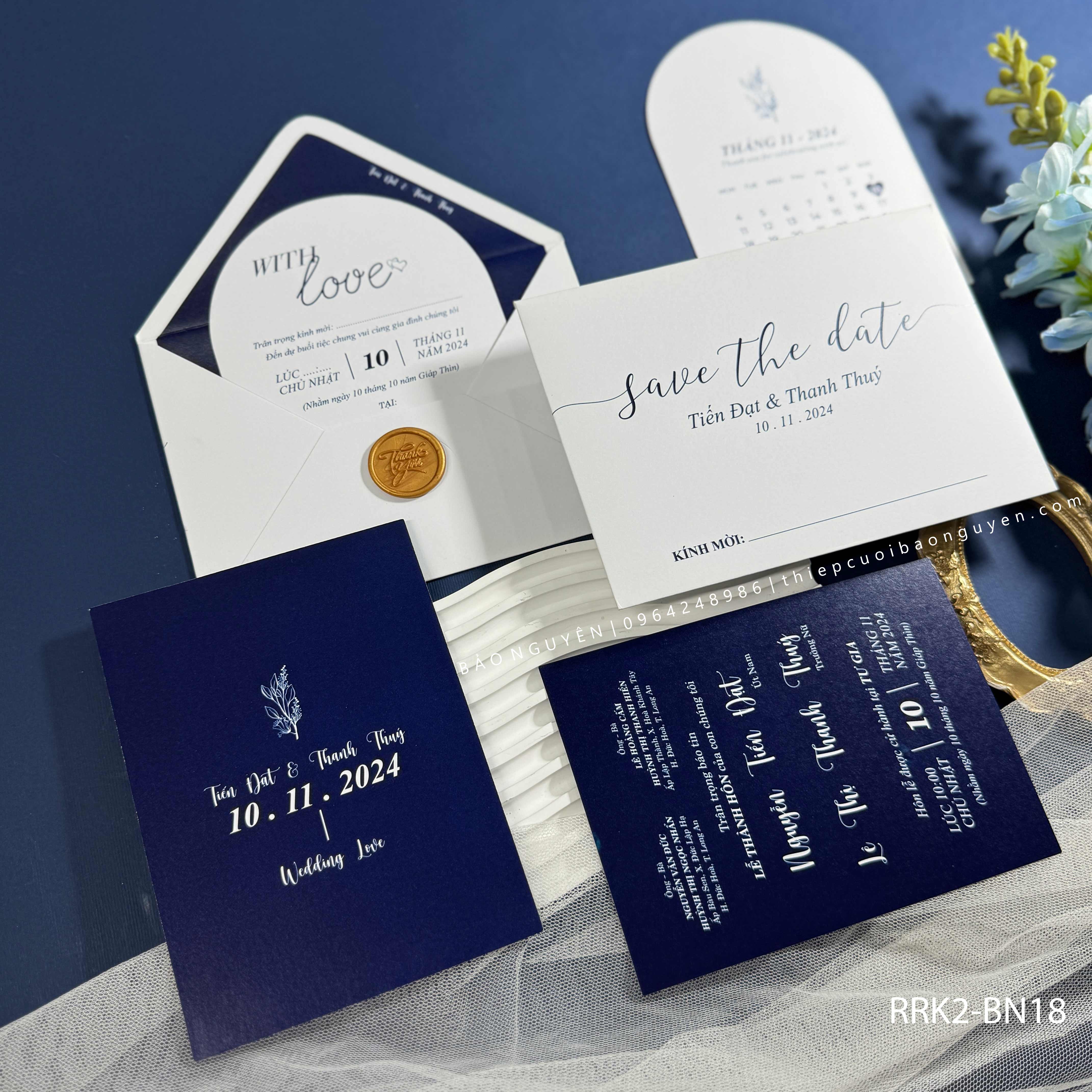 (RRK2-BN18) Thiệp Cưới KTS Hiện Đại