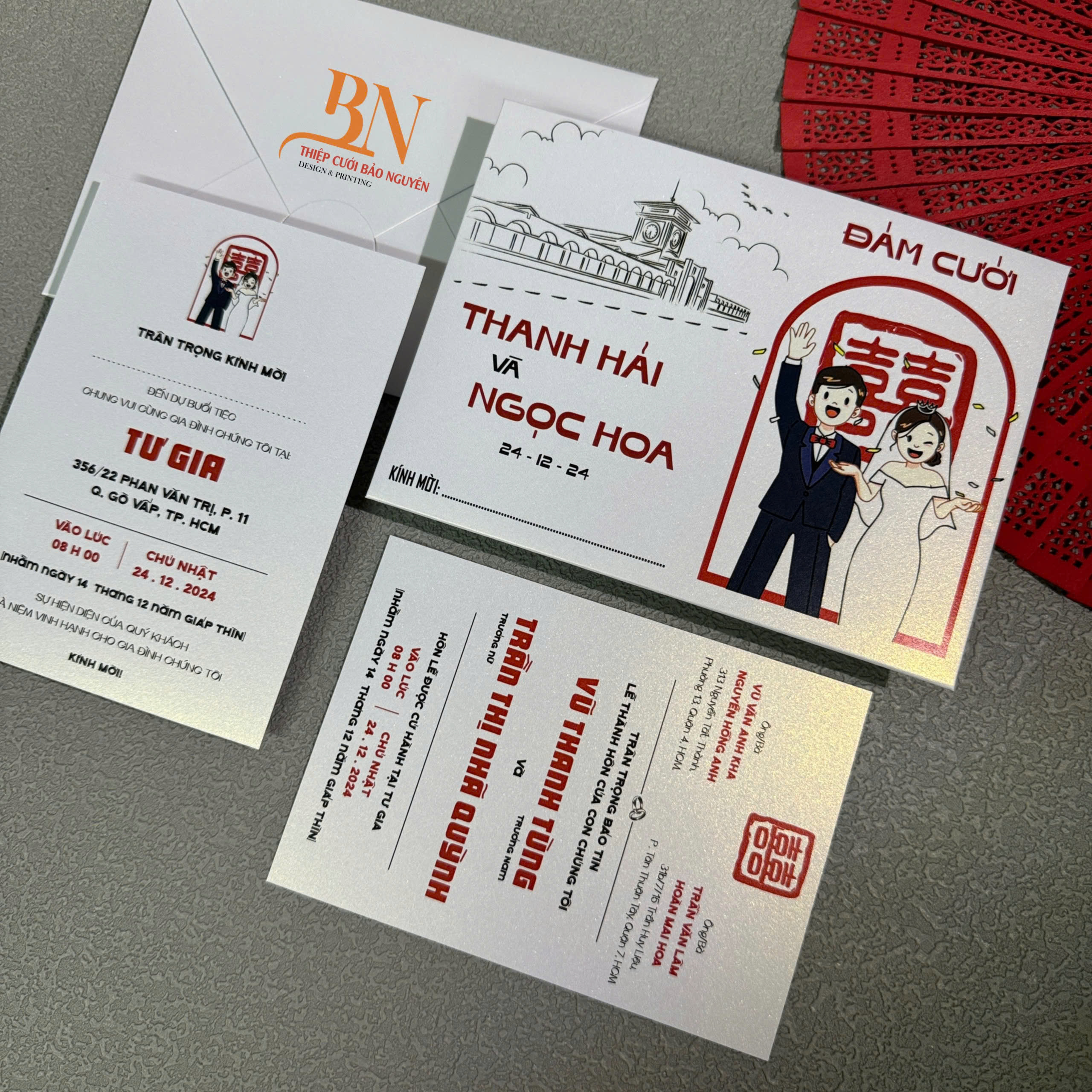 (BN-AK020) Thiệp Cưới Ánh Kim BN