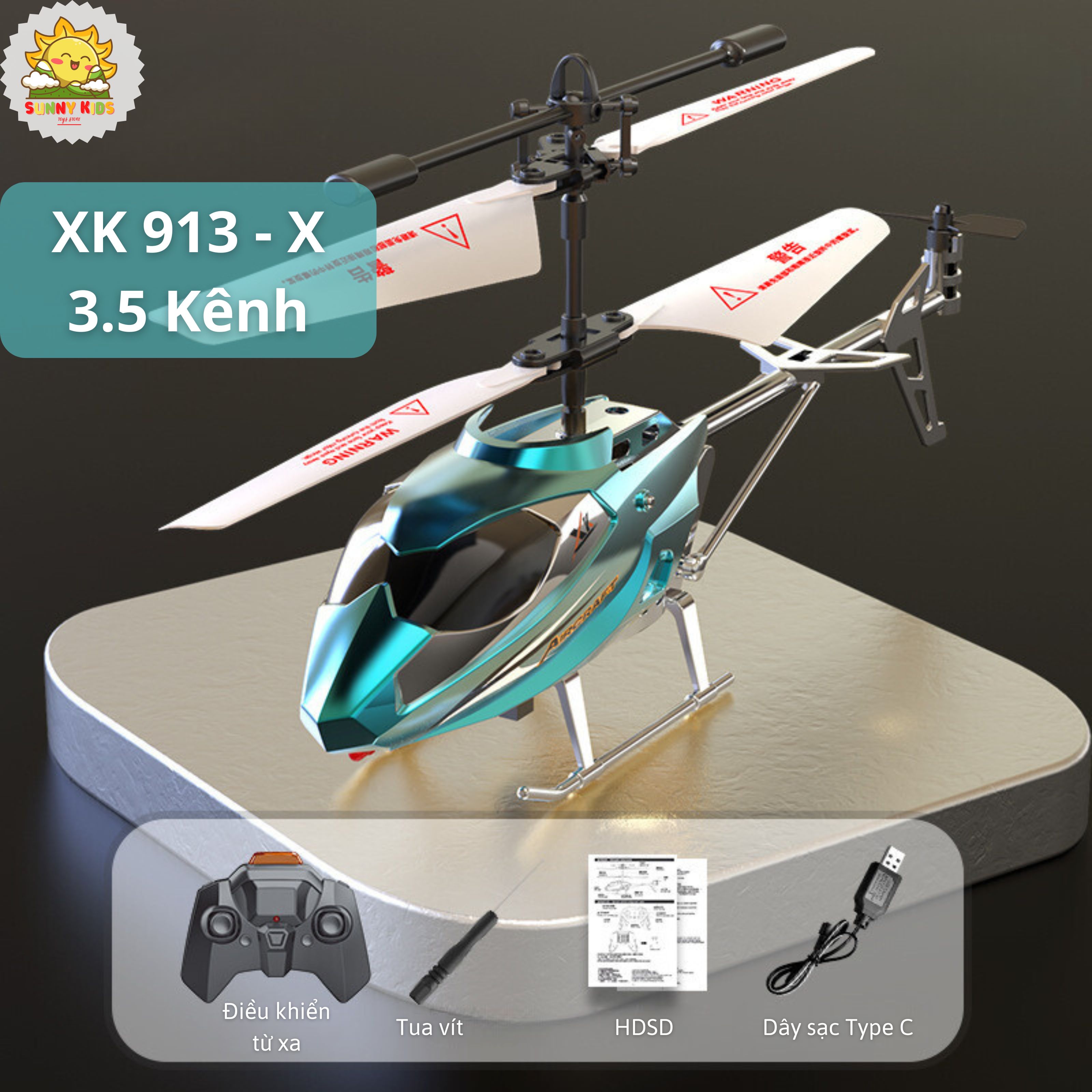 Máy bay Trực thăng Điều khiển từ xa XK913-X | Bản cao cấp nhất, 3.5 Kênh | Cánh siêu bền