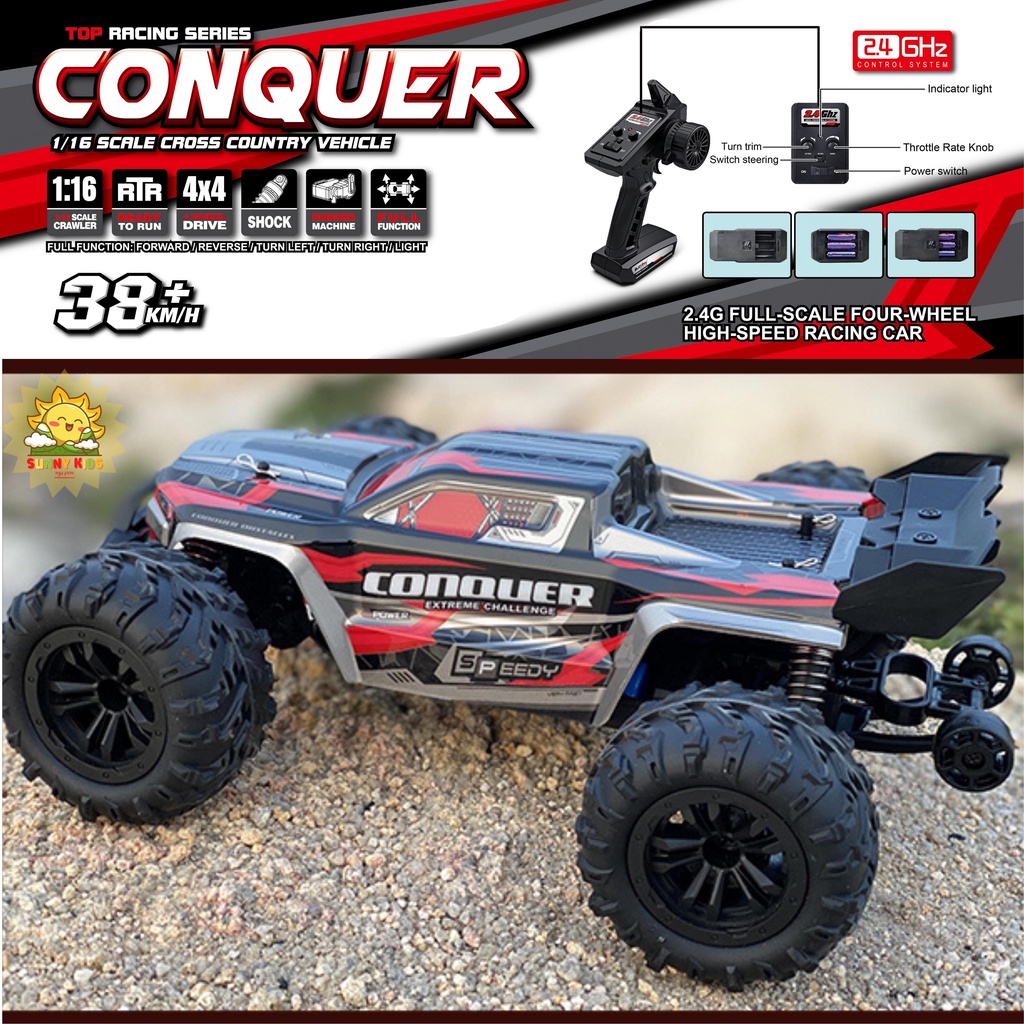 Xe địa hình điều khiển từ xa Bán tải CONQUER 1:16 - 38km/h