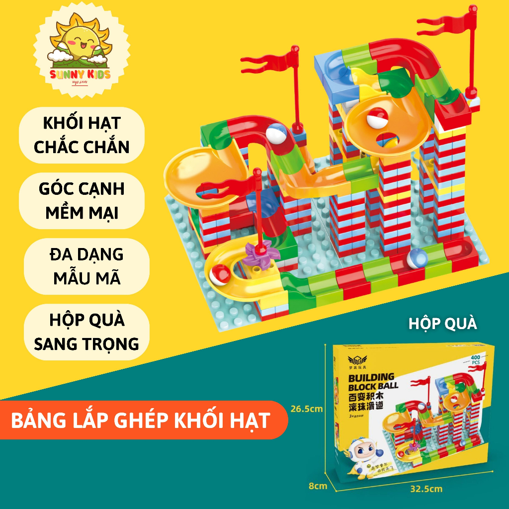 Bộ đồ chơi lắp ghép hình khối, bảng xếp hình đồ chơi lego thông minh cho bé, vật liệu an toàn, sáng tạo - Sunny Kids