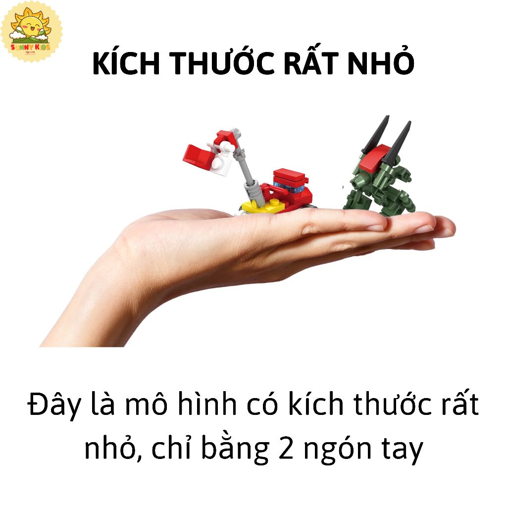 Đồ chơi lắp ghép hình khối 2 IN 1, kích thước nhỏ, chi tiết rất chắc chắn, đồ chơi lắp ráp mô hình sáng tạo - Sunny Kids