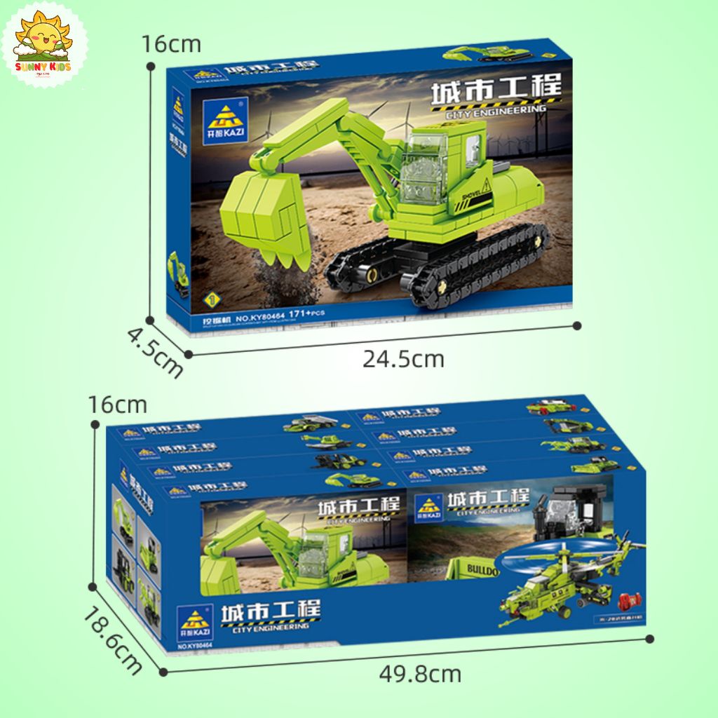 Bộ Đồ chơi lắp ráp Mô hình, 8 IN 1, kích thước lớn 42cm, 1065 hạt, nhựa ABS rất chắc chắn, đồ chơi sáng tạo - Sunny Kids