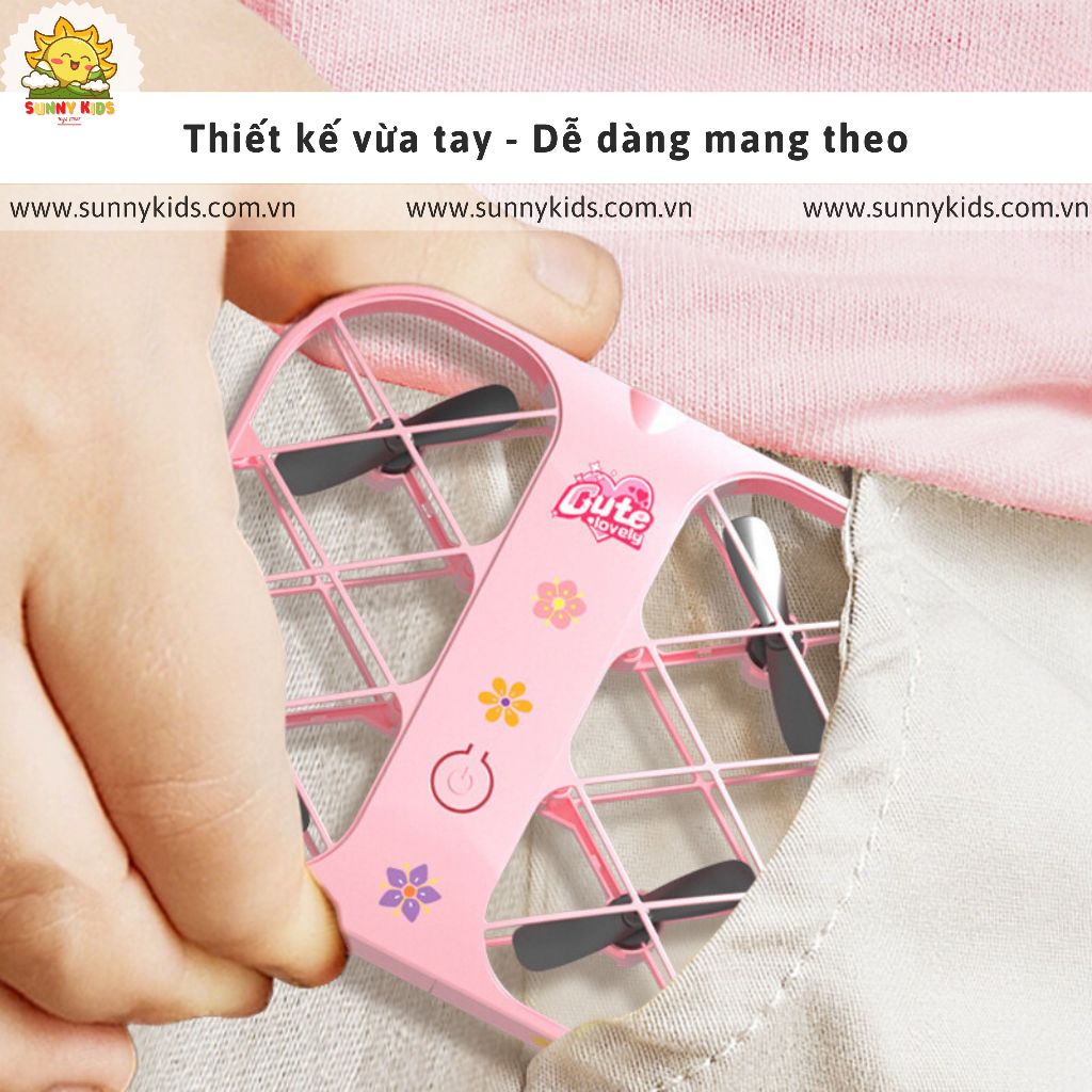 Drone Camera 4K - JJRC H107 | Màu Hồng cho Bé gái | Sticker dễ thương