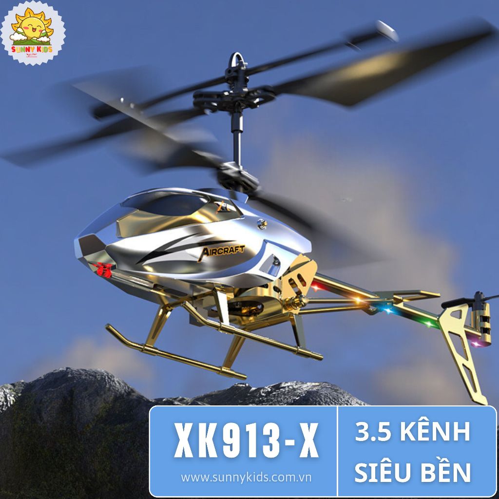 Máy bay Trực thăng Điều khiển từ xa XK913-X | Bản cao cấp nhất, 3.5 Kênh | Cánh siêu bền