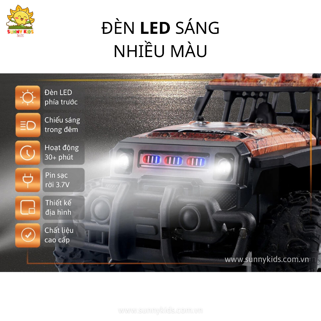 Xe đồ chơi Điều Khiển Từ Xa JJRC Q181 | Xe Địa Hình Off-Road | Đèn Led nhiều màu sắc