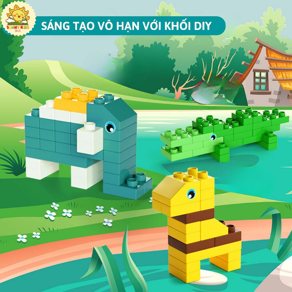 Bộ Bàn Lắp Ráp Đa Năng Menggao - Kèm 1 Ghế Tai Thỏ, Bàn nhỏ cho Bé từ 1 đến 3 Tuổi, Kích thước 38x37x29cm - Sunny Kids