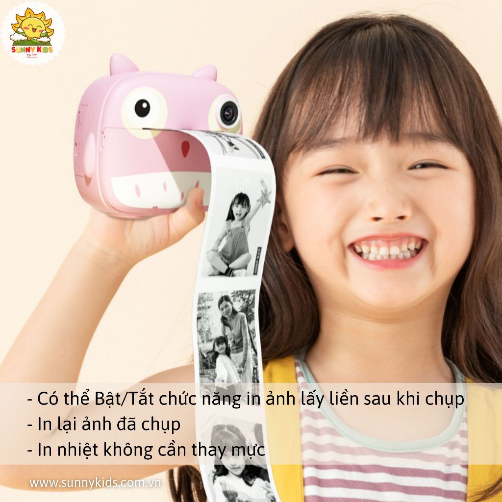 Máy chụp hình cho Bé JJRC V17 | In ảnh lấy liền | 2 Cameras, Zoom 16x, Video 1080P