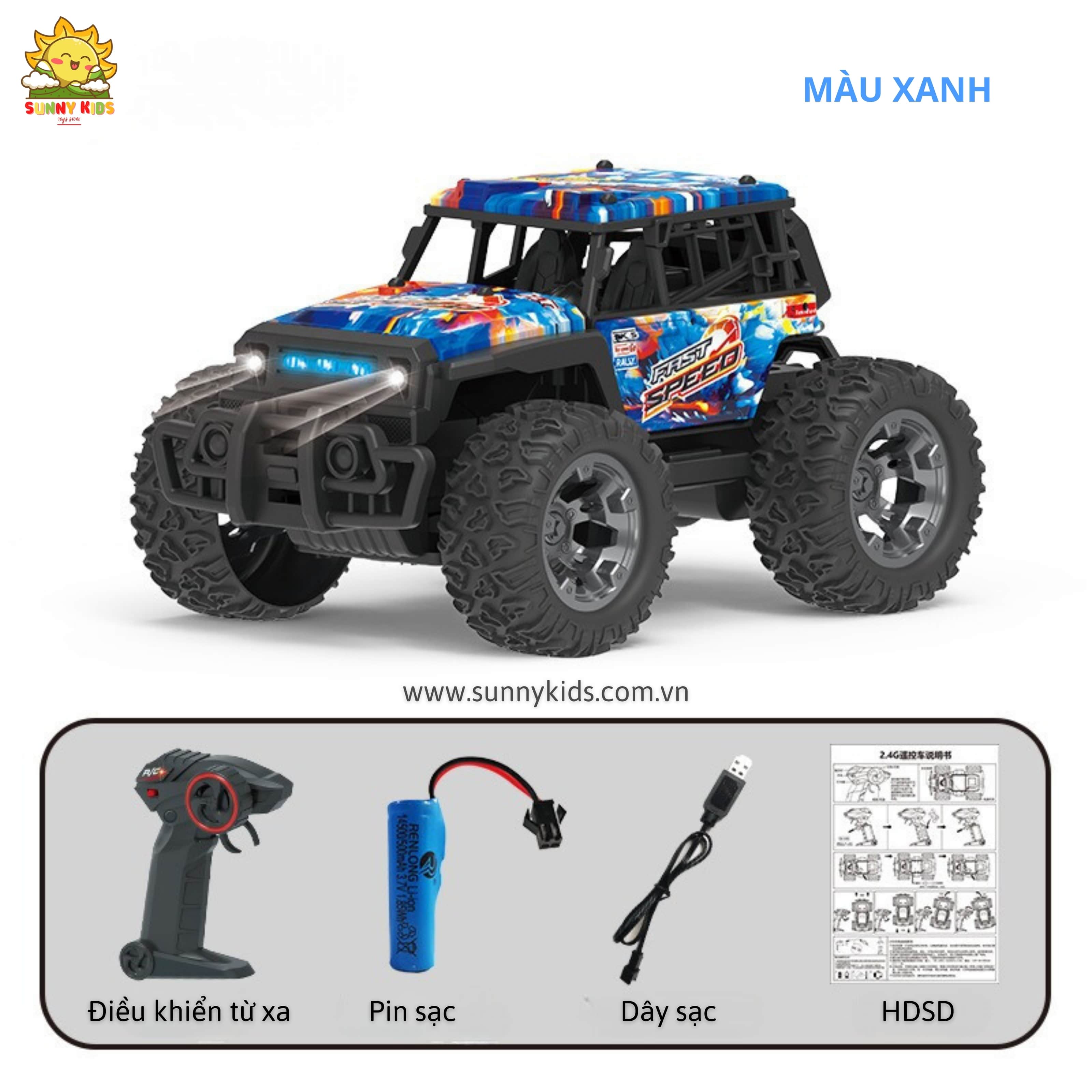 Xe đồ chơi Điều Khiển Từ Xa JJRC Q181 | Xe Địa Hình Off-Road | Đèn Led nhiều màu sắc