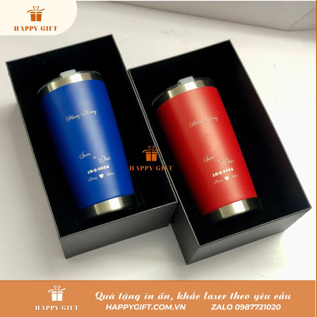 Quà tặng ý nghĩa, thiết thực - Cốc giữ nhiệt 600ml có ống hút khắc tên