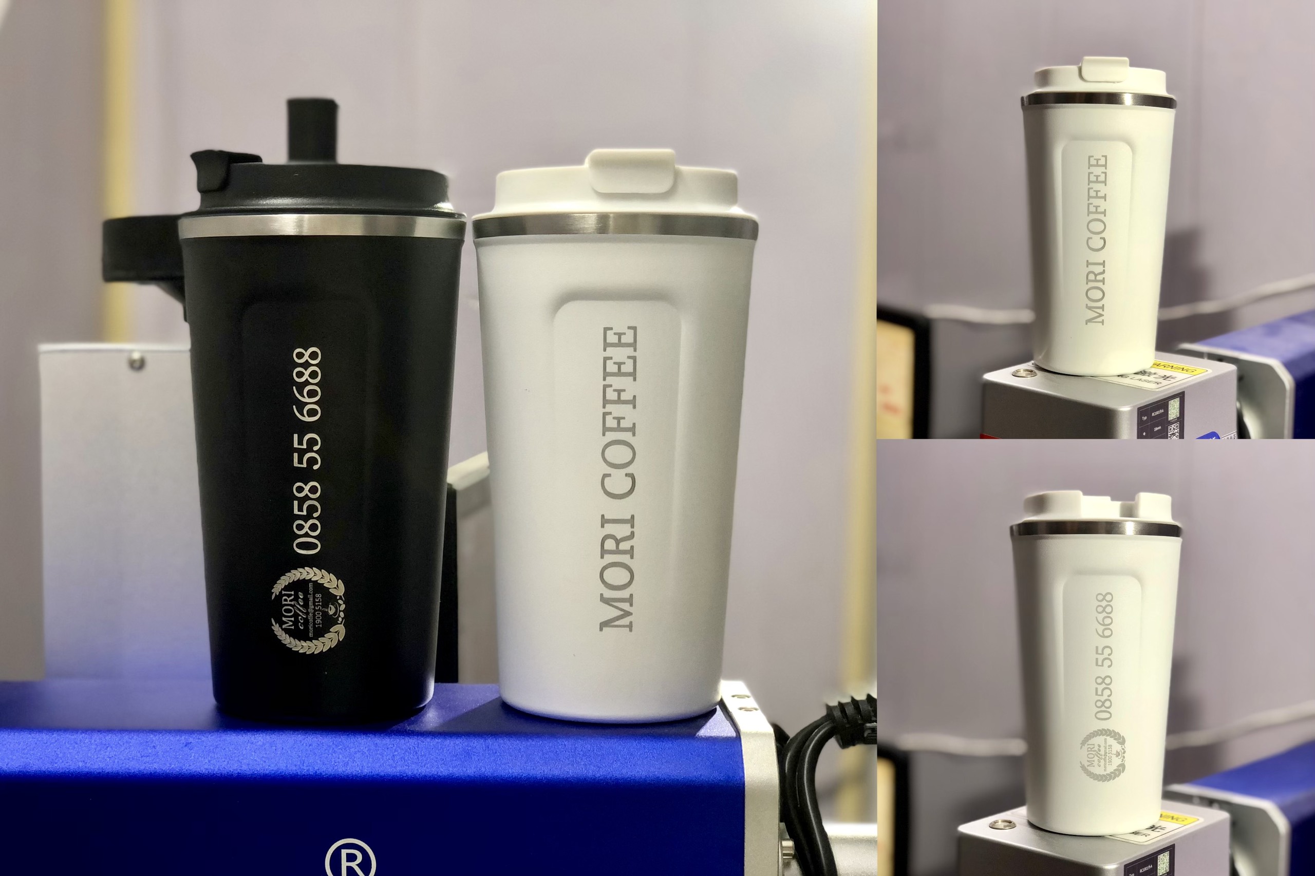 Bình cốc giữ nhiệt- quà tặng giá rẻ- Khách hàng Mori Coffee_ happygift